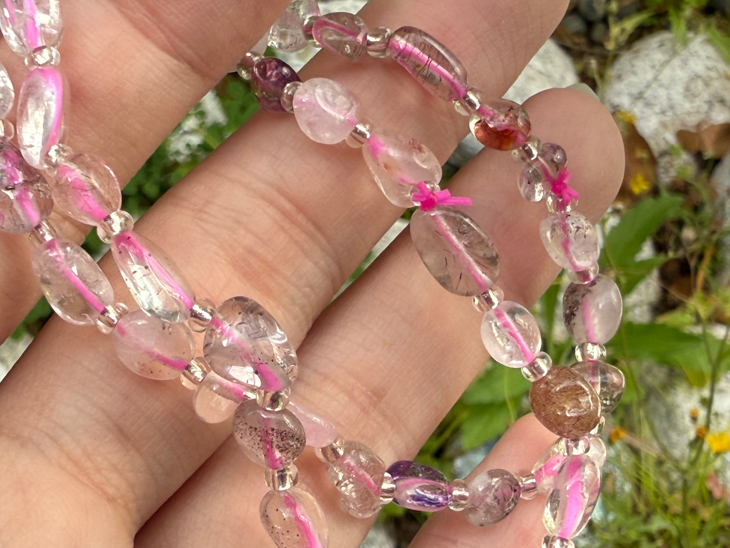 Pulsera de cristal Super Seven Freeform