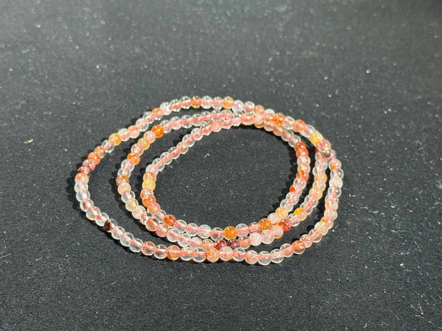 Pulsera multicircular de ágata flor roja