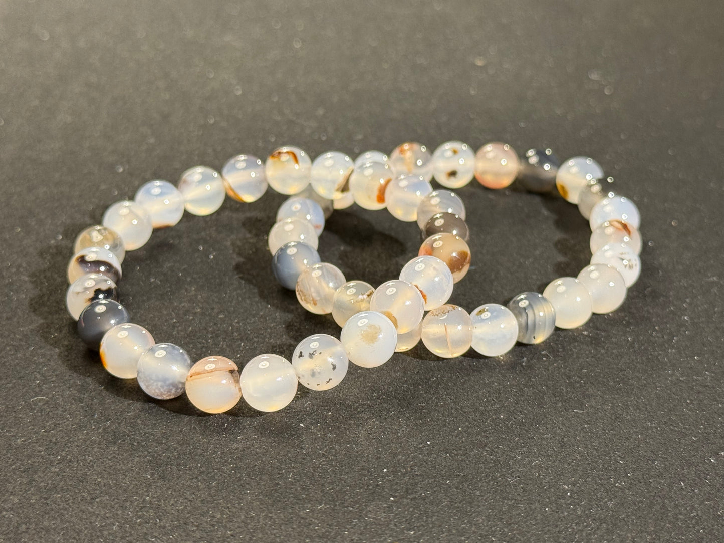 ✔Pulsera de cristal de ágata musgosa negra -9,9