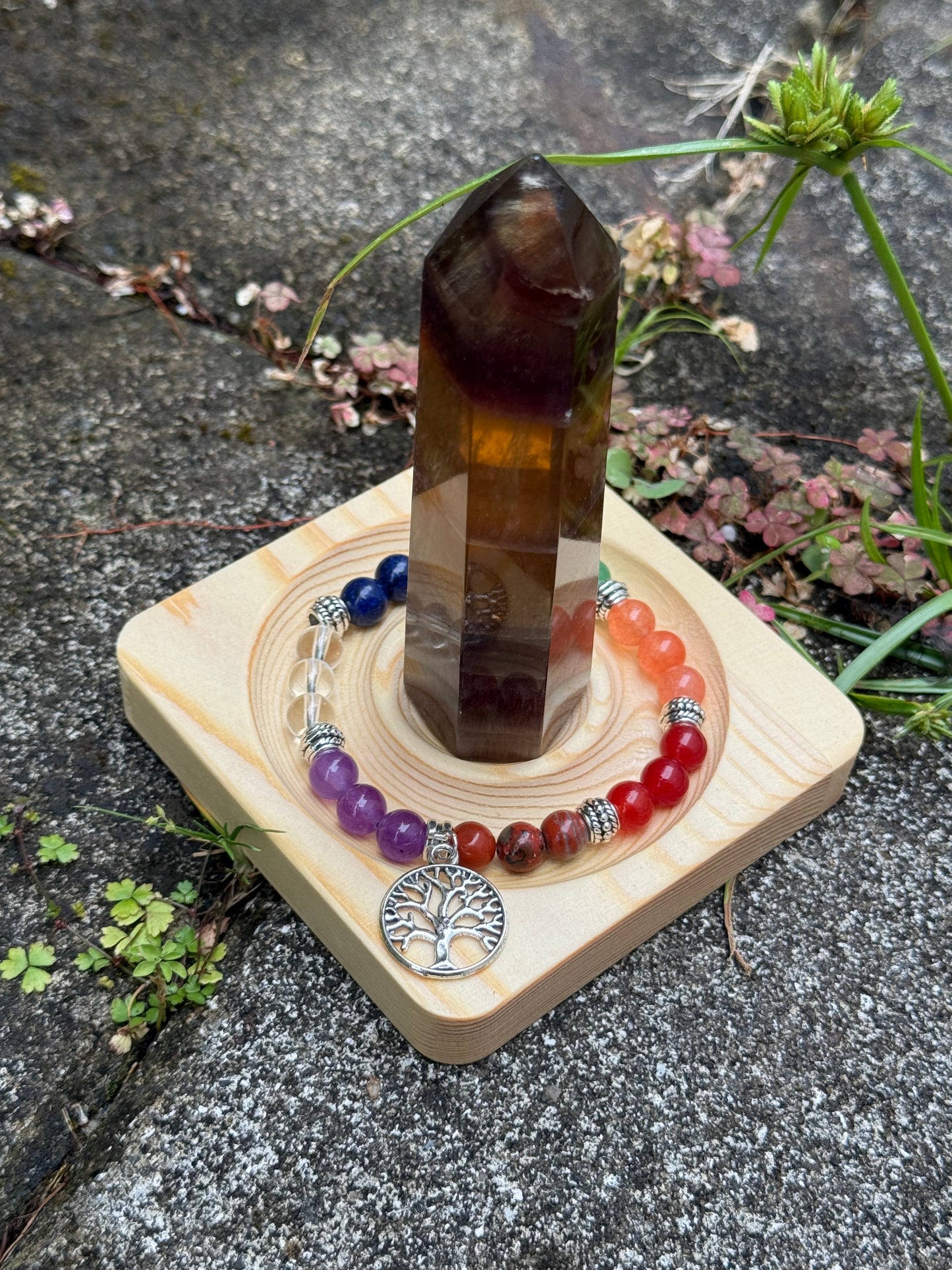 ✔Pulsera de cristal de los siete chakras