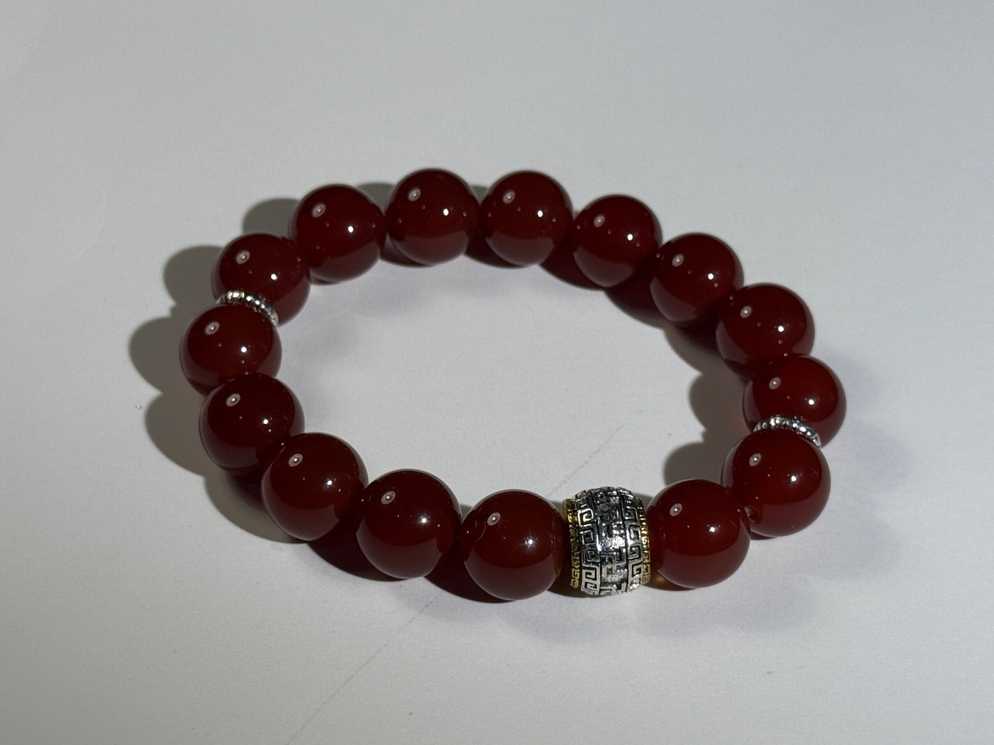 "Blazing Warrior" Deep Red Agate Bracelet