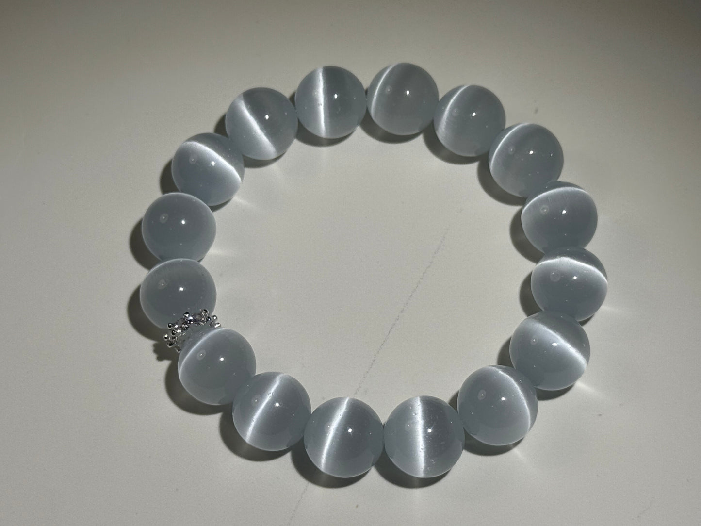 "Moonlit Guardian" White Cat’s Eye Bracelet