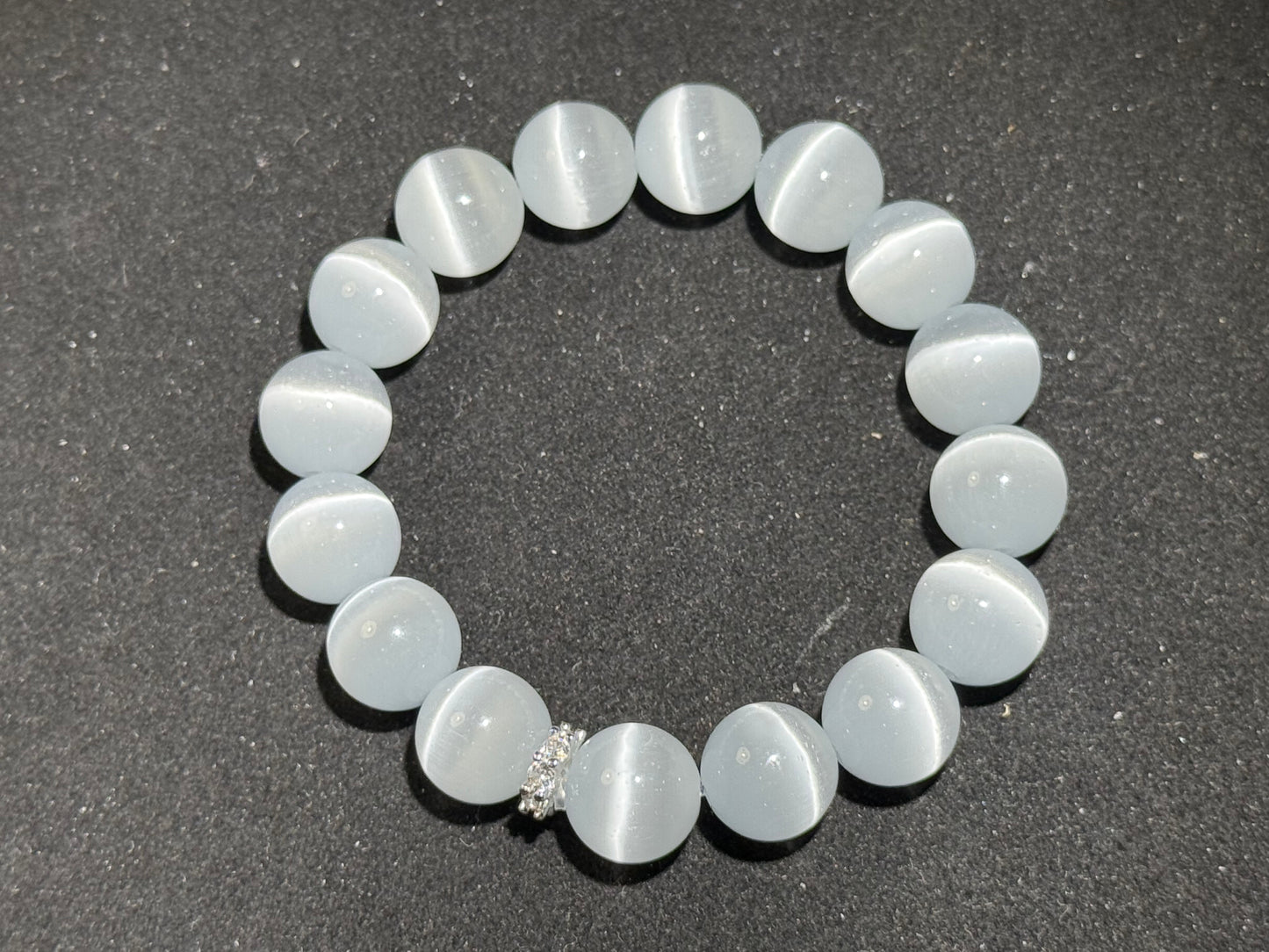 "Moonlit Guardian" White Cat’s Eye Bracelet