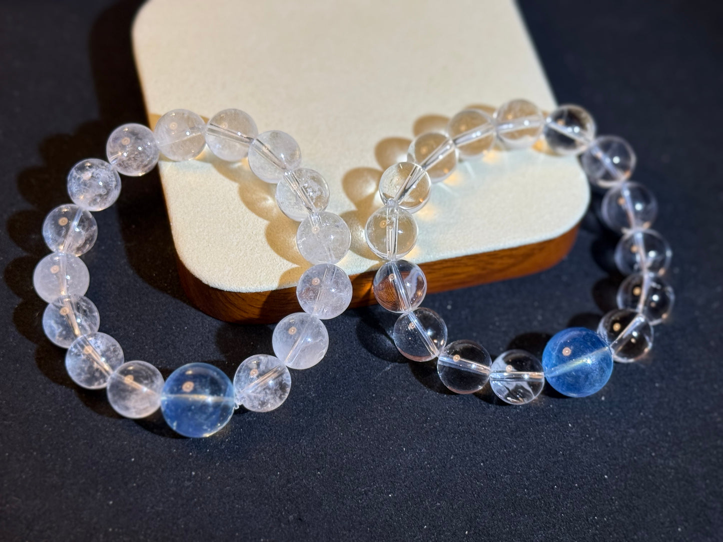 “Ocean Clarity” Clear Quartz & Aquamarine Bracelet