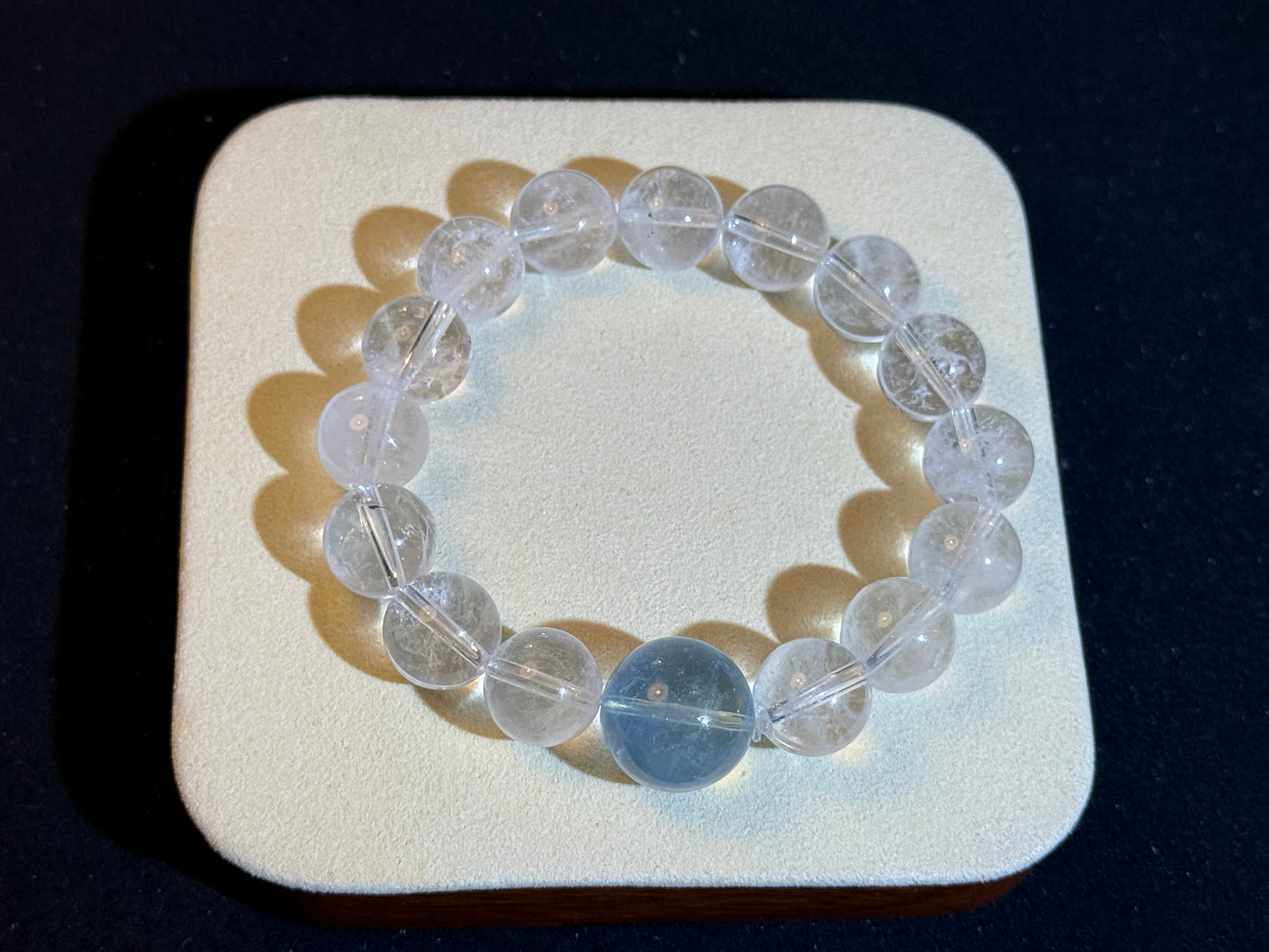 “Ocean Clarity” Clear Quartz & Aquamarine Bracelet