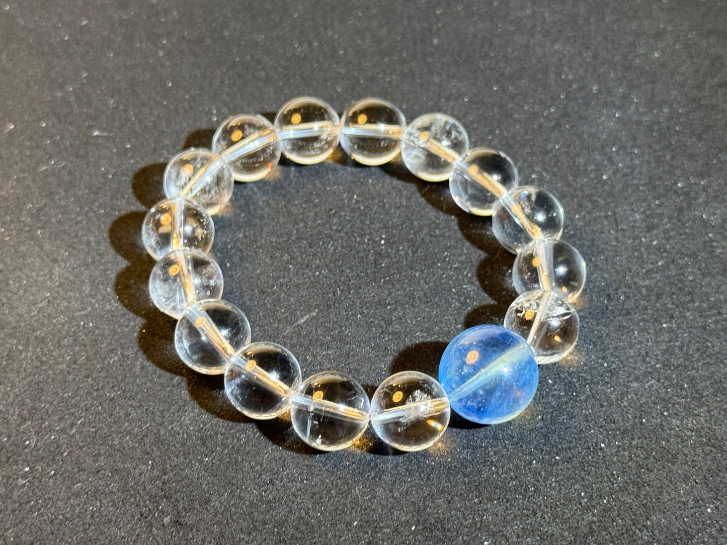 “Ocean Clarity” Clear Quartz & Aquamarine Bracelet
