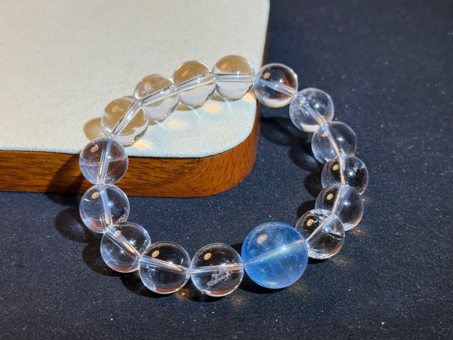 “Ocean Clarity” Clear Quartz & Aquamarine Bracelet