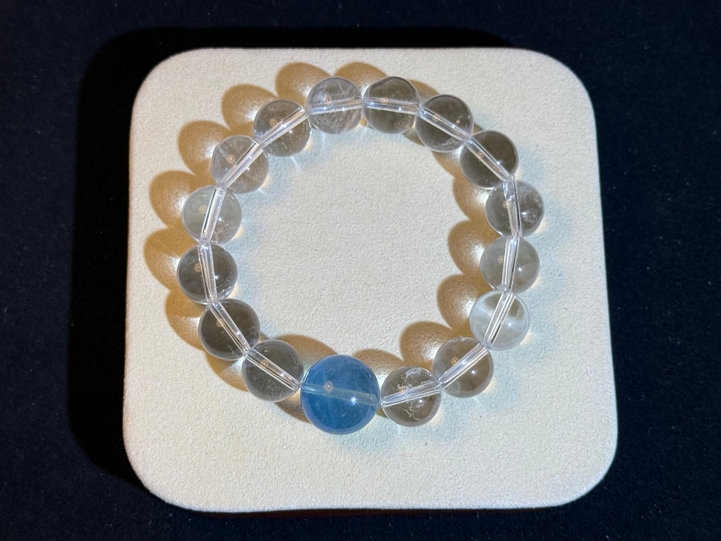 “Ocean Clarity” Clear Quartz & Aquamarine Bracelet