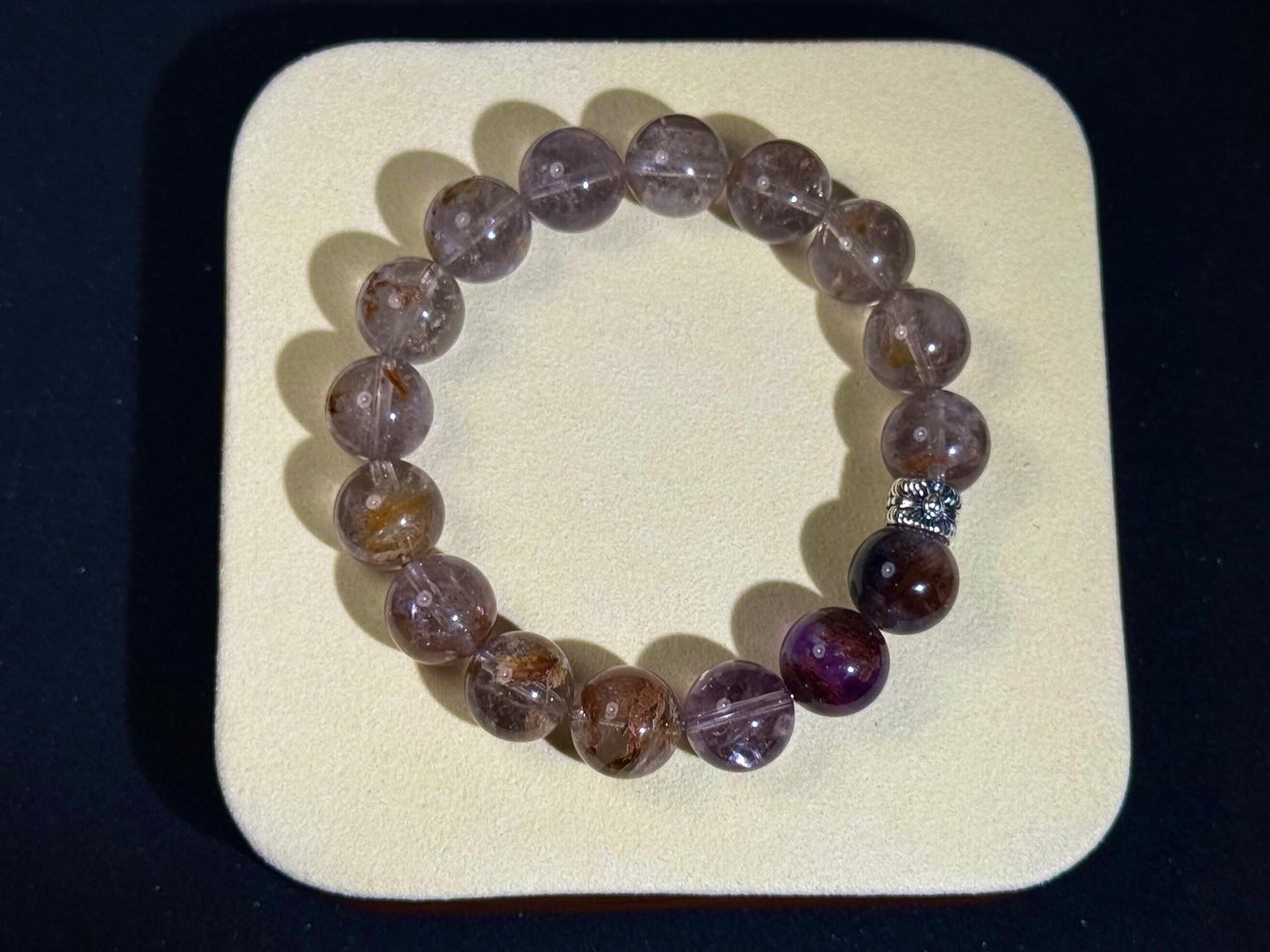 "Phantom Insight" Clear Purple Phantom Quartz Bracelet