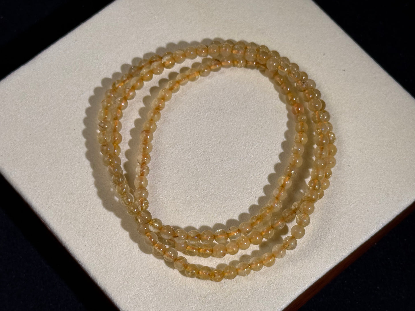 "Golden Prosperity" Triple Wrap Golden Rutilated Quartz Bracelet