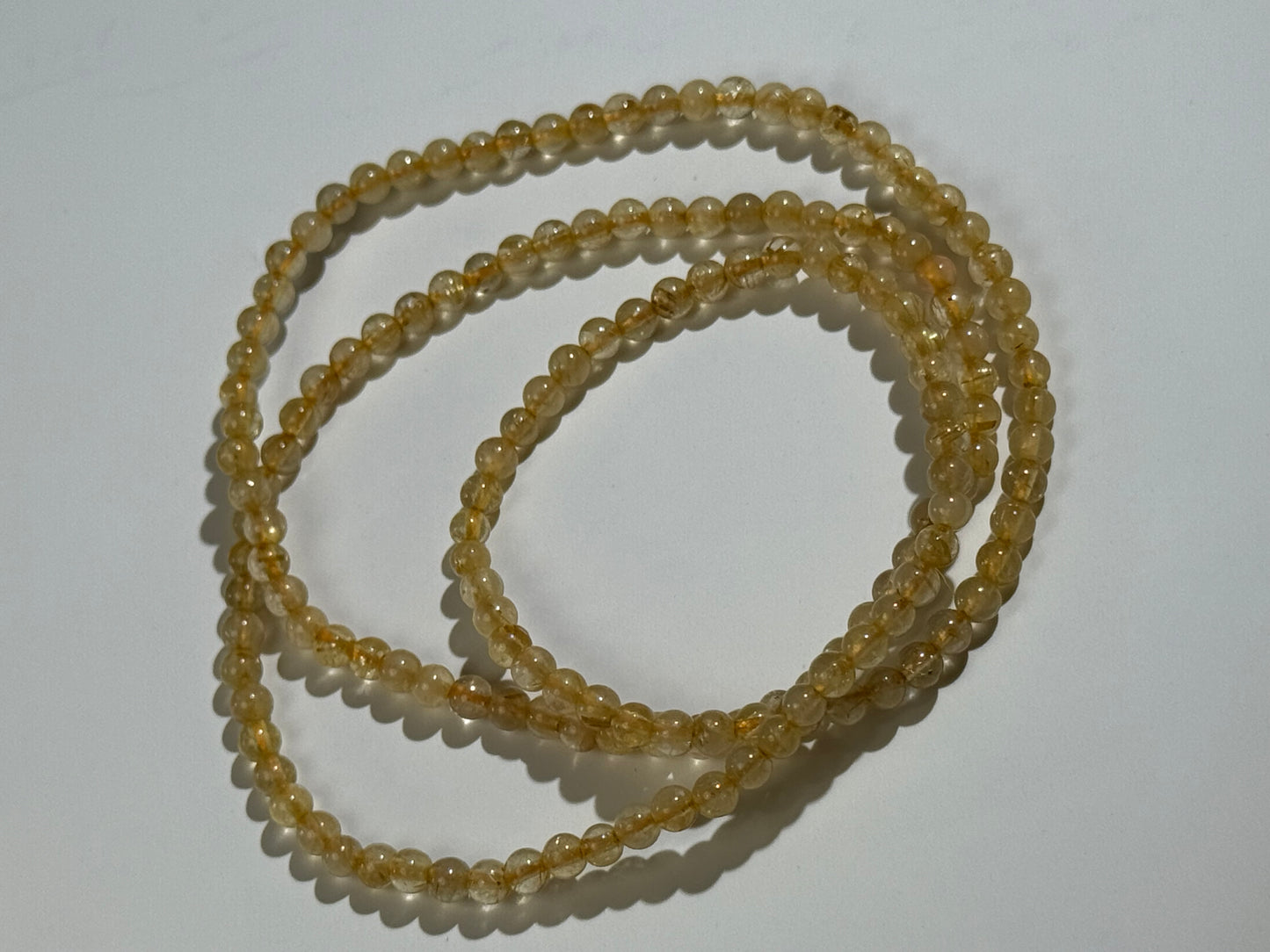 "Golden Prosperity" Triple Wrap Golden Rutilated Quartz Bracelet