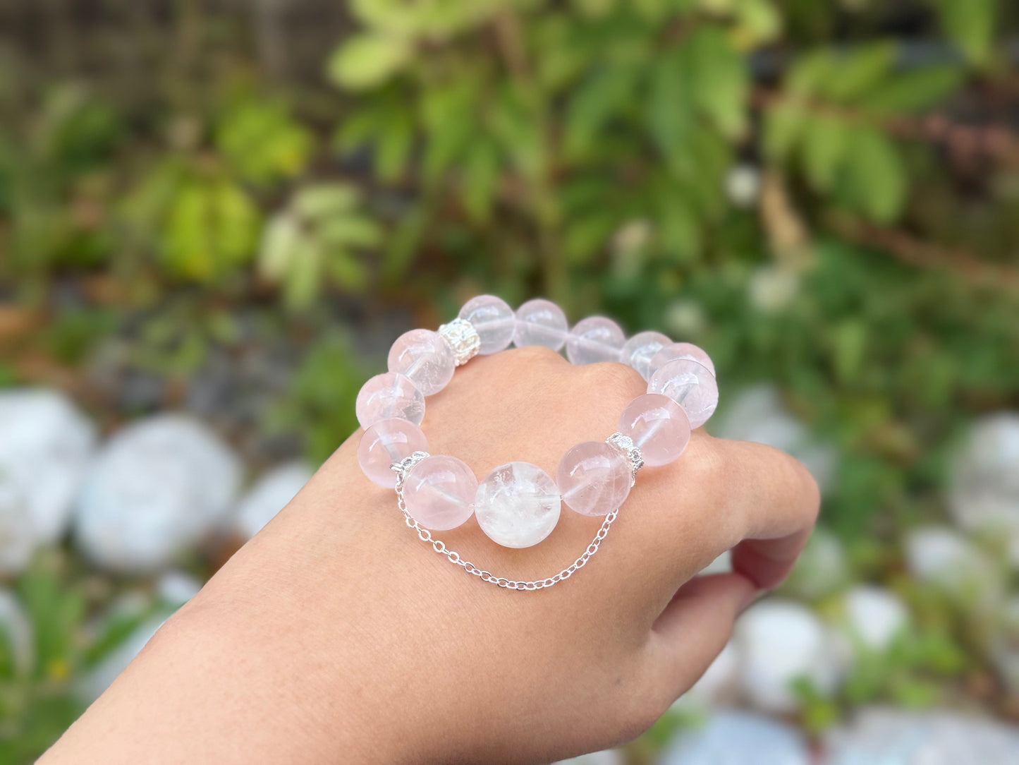 Mozambique Rose Quartz Love Bracelet: Attract & Deepen Love