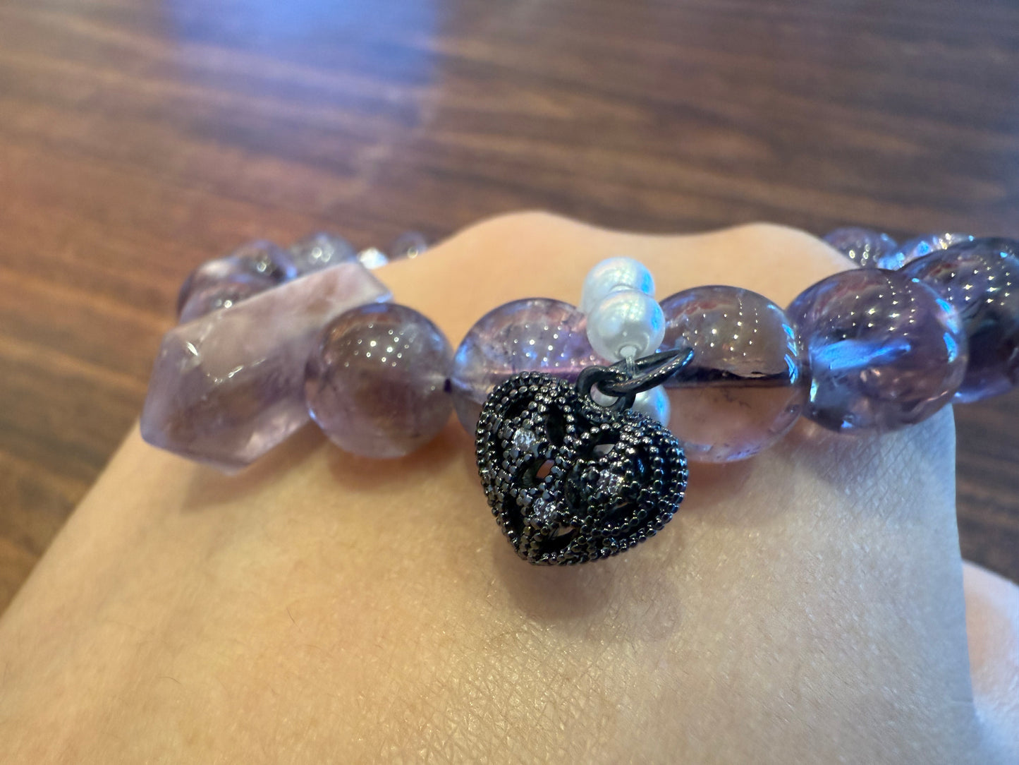 "Celestial Awakening" Amethyst & Clear Quartz Bracelet