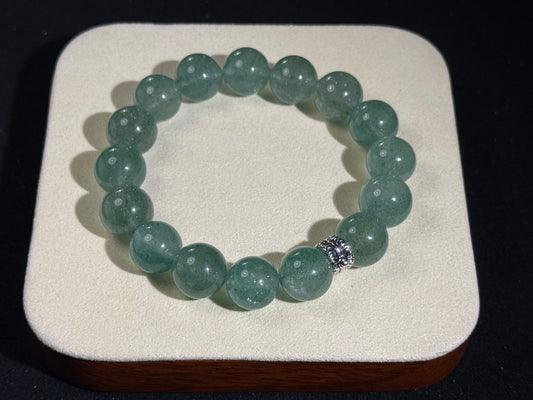 "Emerald Serenity" Green Strawberry Quartz Bracelet