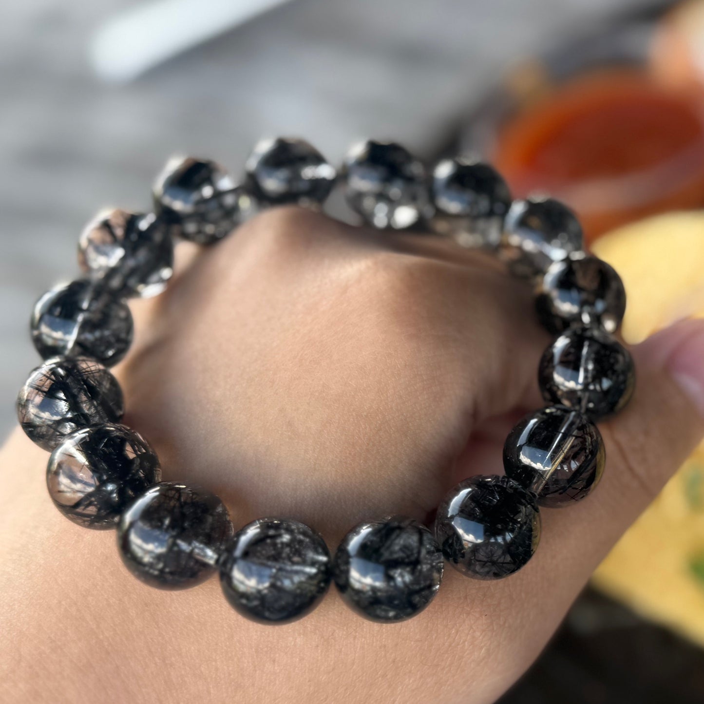 "Shadow Shield" Black Rutilated Quartz Bracelet
