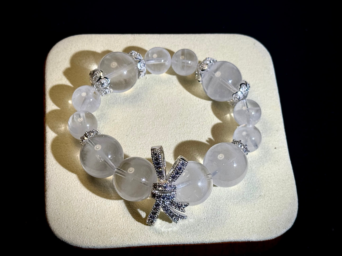 "Ethereal Grace" White Phantom Quartz Bracelet