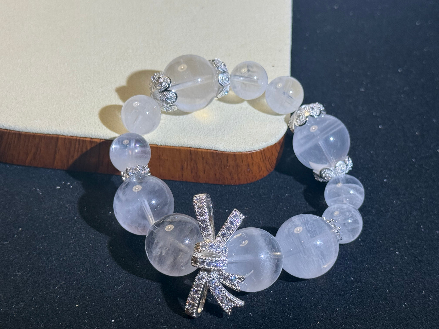 "Ethereal Grace" White Phantom Quartz Bracelet