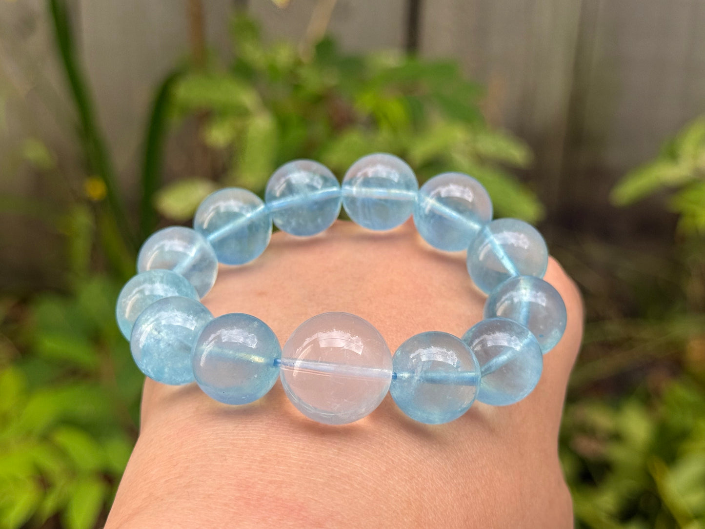 "Ocean Dream" Aquamarine & Milky Quartz Bracelet