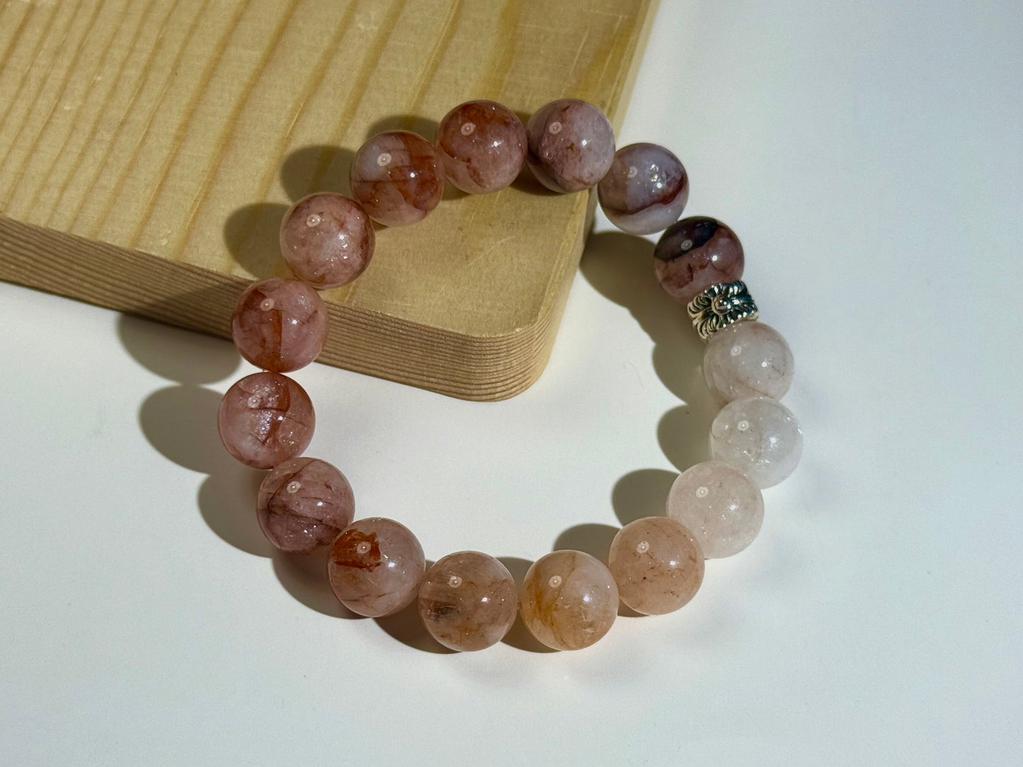 "Blush Bloom" Gradient Red Epidote Bracelet