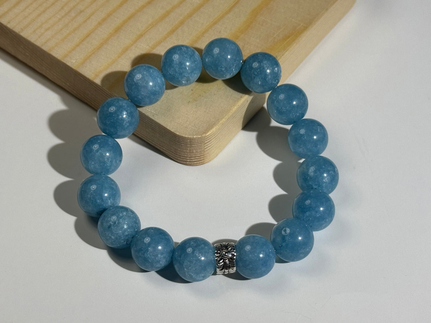"Ocean Serenity" Crackled Aquamarine Bracelet