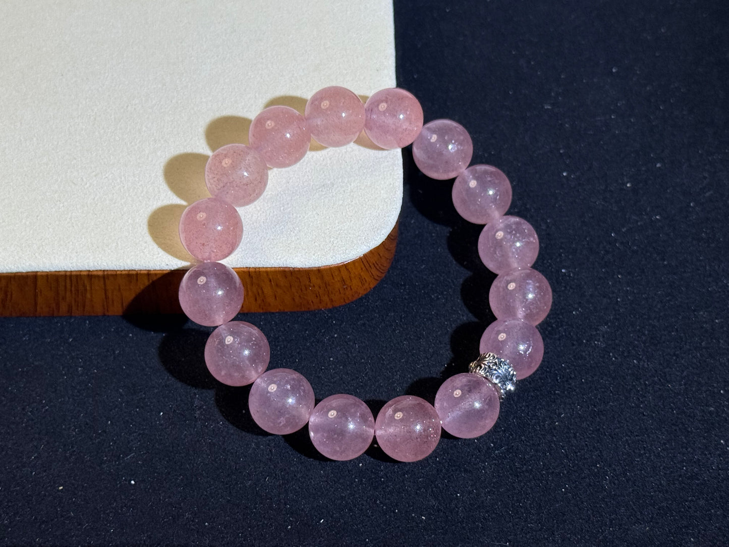 "Blush Harmony" White-Water Strawberry Quartz Bracelet