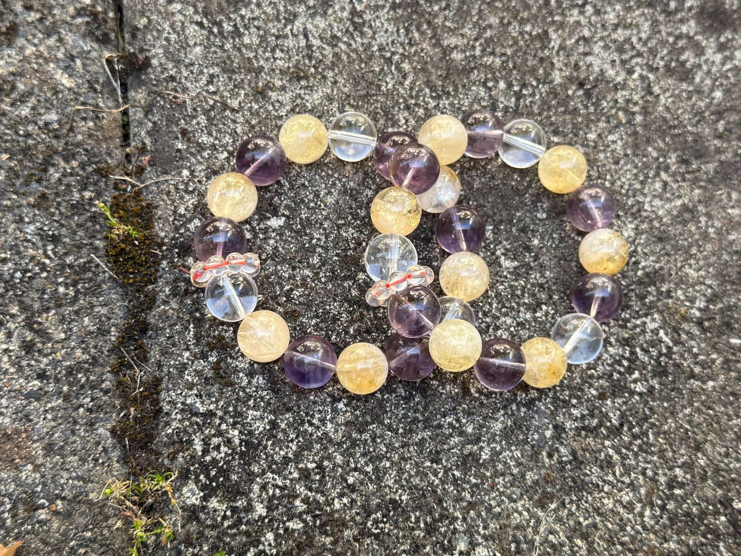 Wisdom Energy Amethyst-Citrine-Clear Quartz Bracelet
