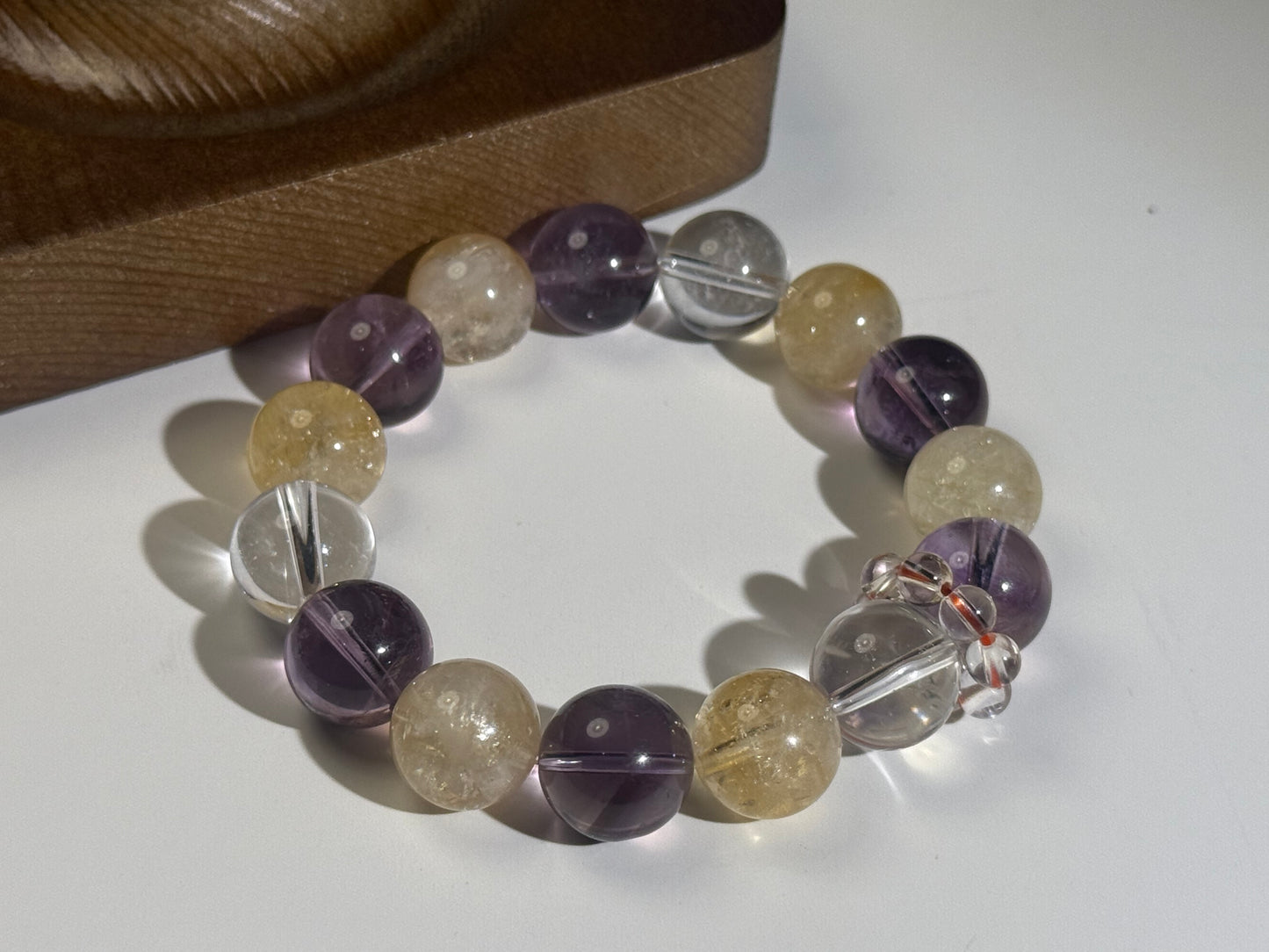 Wisdom Energy Amethyst-Citrine-Clear Quartz Bracelet