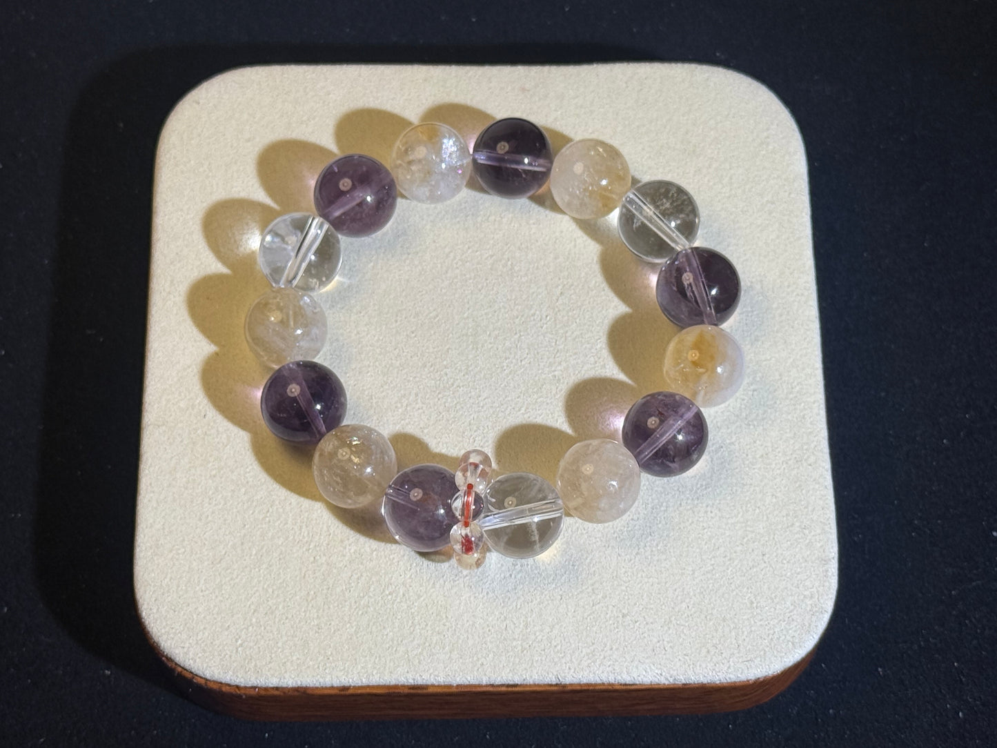 Wisdom Energy Amethyst-Citrine-Clear Quartz Bracelet