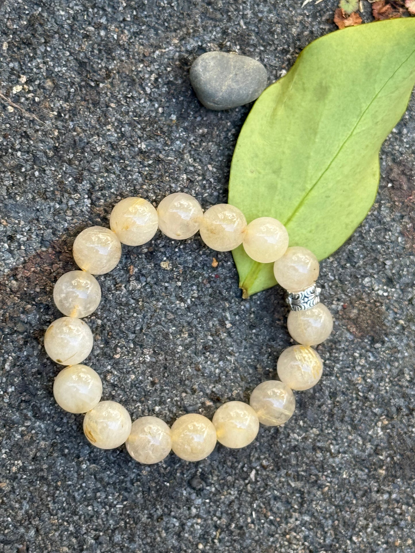 "Golden Radiance" Cotton-Included Golden Rutilated Quartz Bracelet
