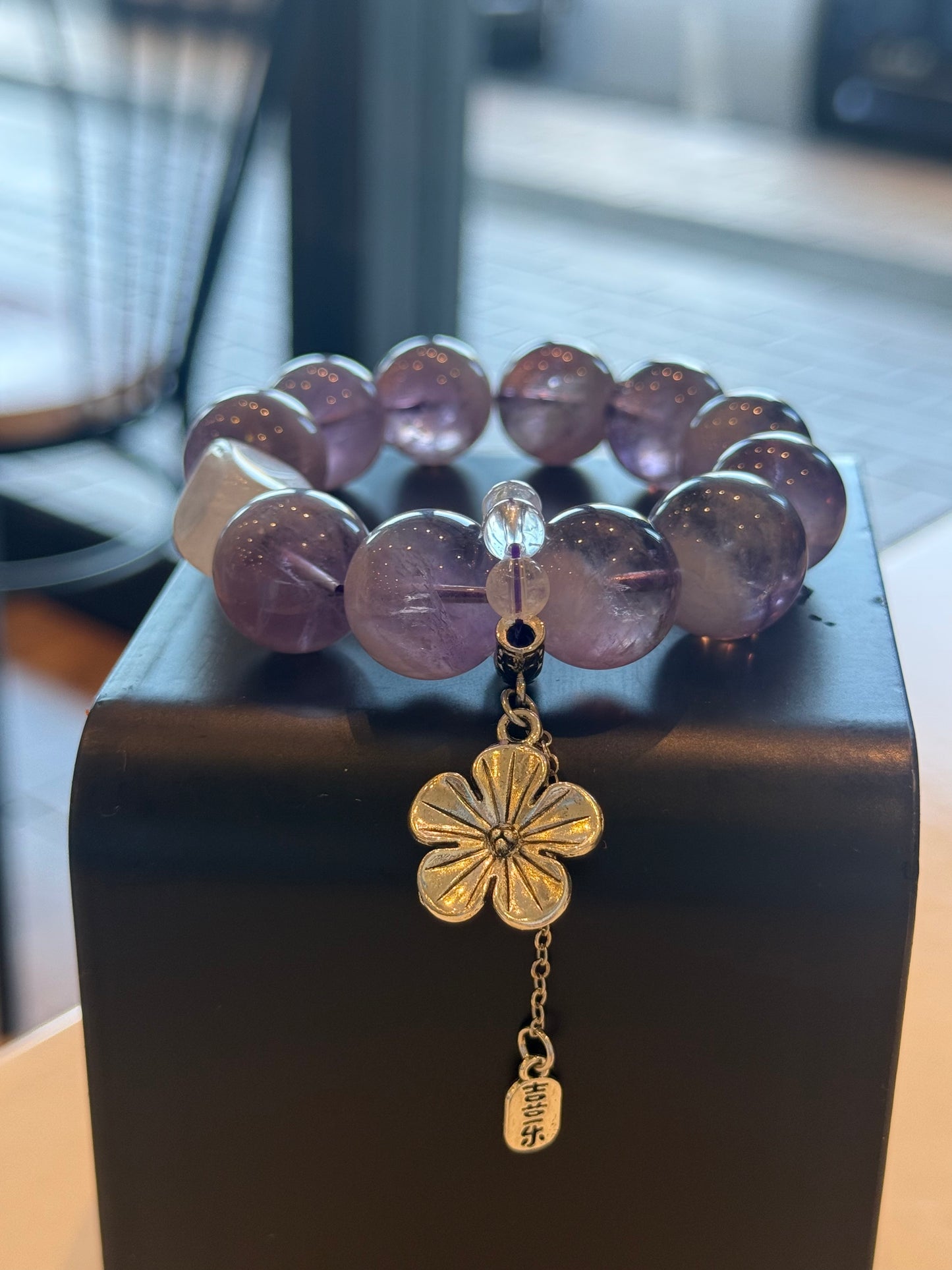 Amethyst Rabbit Hair Crystal Energy Bracelet