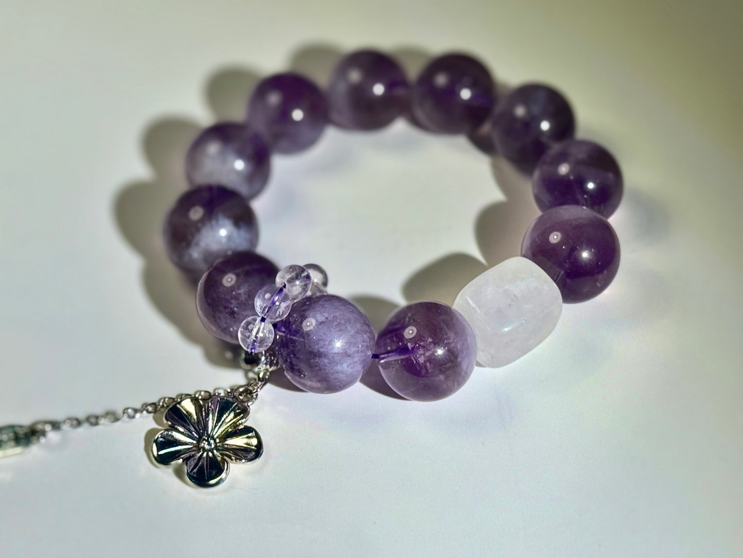 Amethyst Rabbit Hair Crystal Energy Bracelet