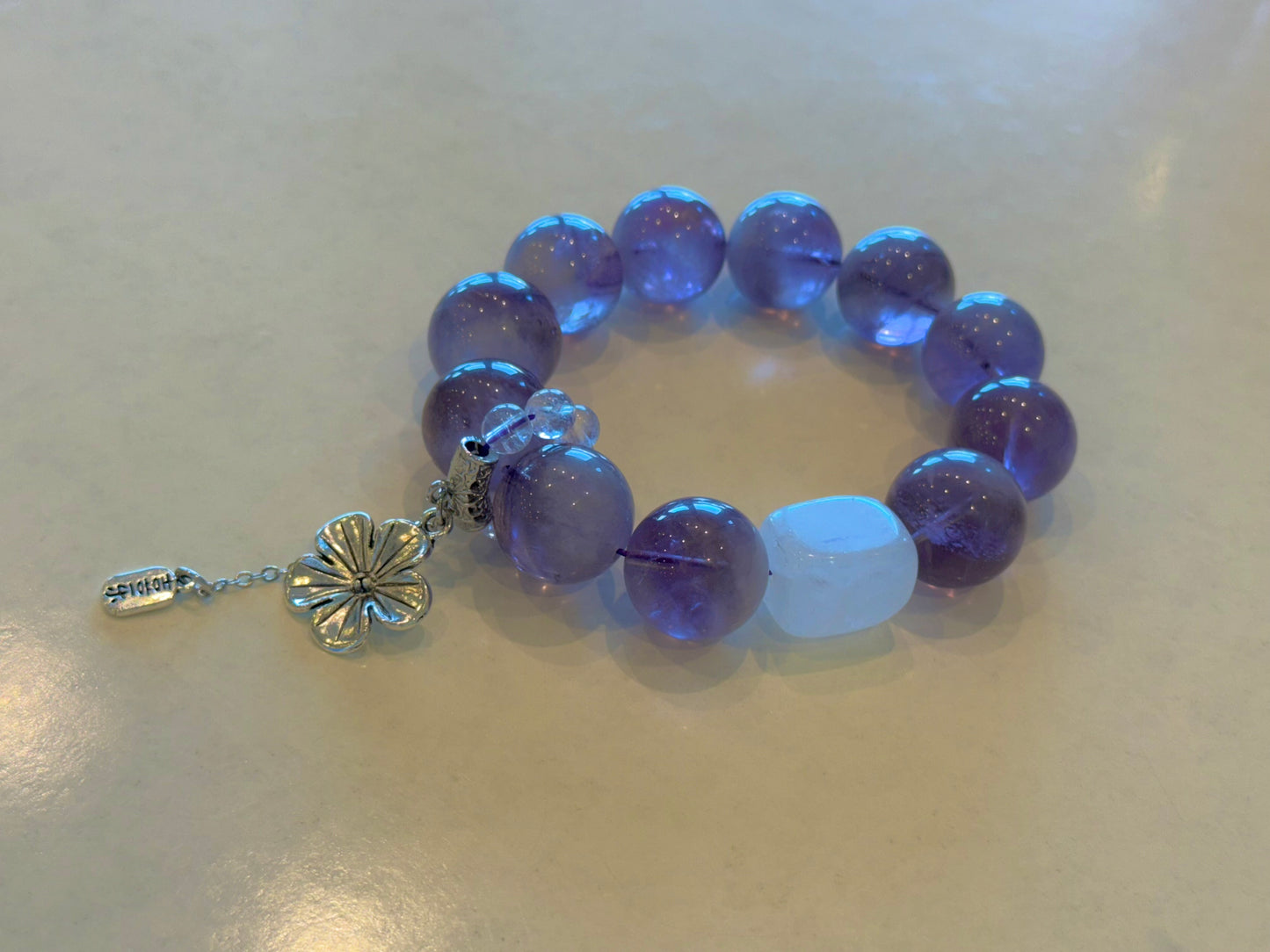 Amethyst Rabbit Hair Crystal Energy Bracelet