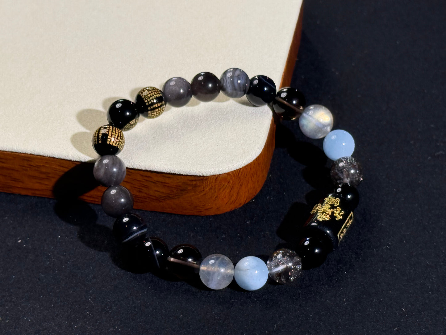 ✔Pulsera de cristal personalizada con el elemento agua de los cinco elementos