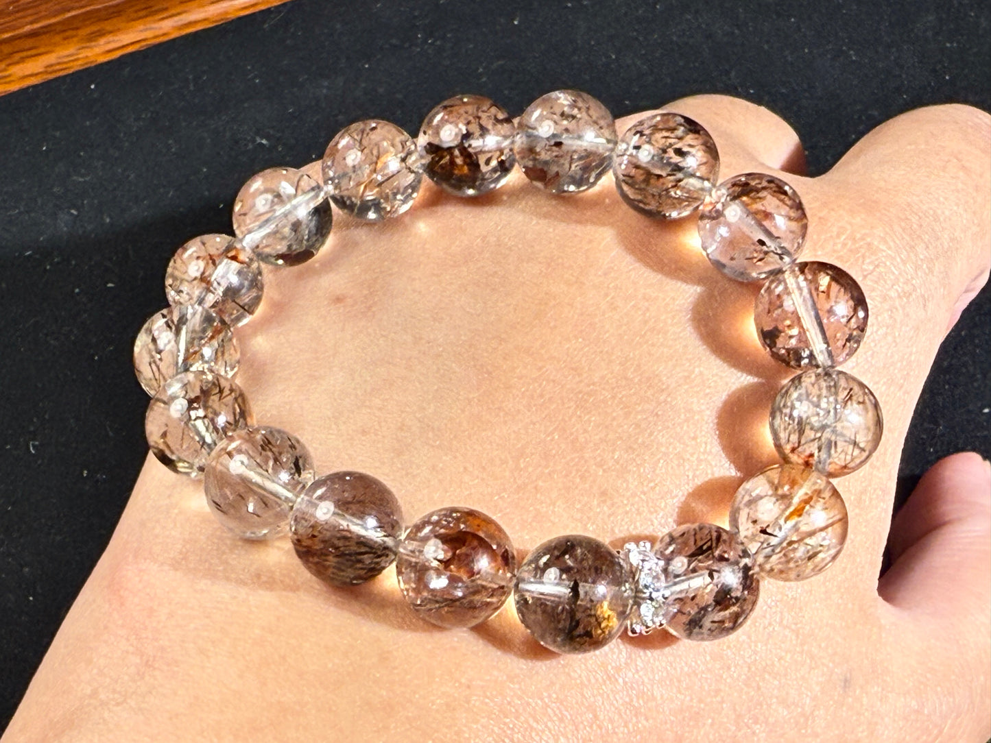 "Divine Clarity" Transparent crystals Golden Rutilated Quartz Bracelet