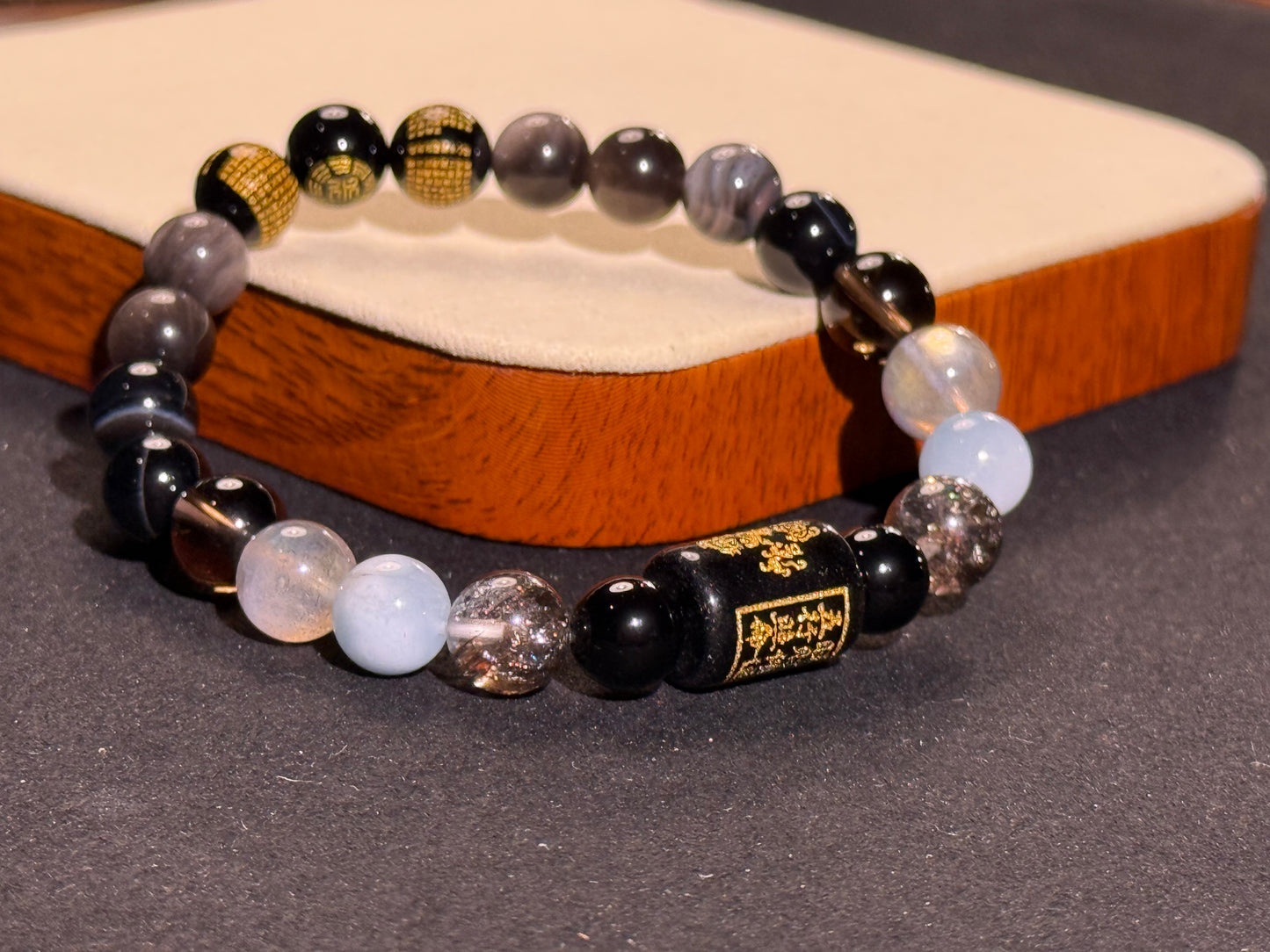 ✔Pulsera de cristal personalizada con el elemento agua de los cinco elementos