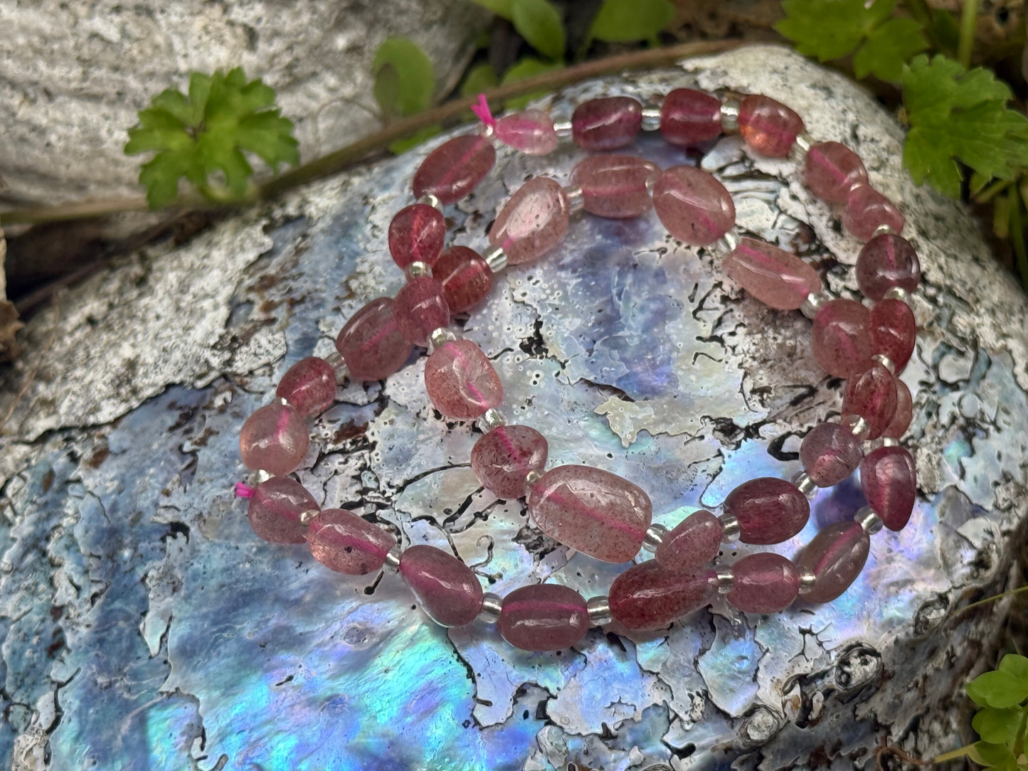 Strawberry Quartz Freeform Bracelet