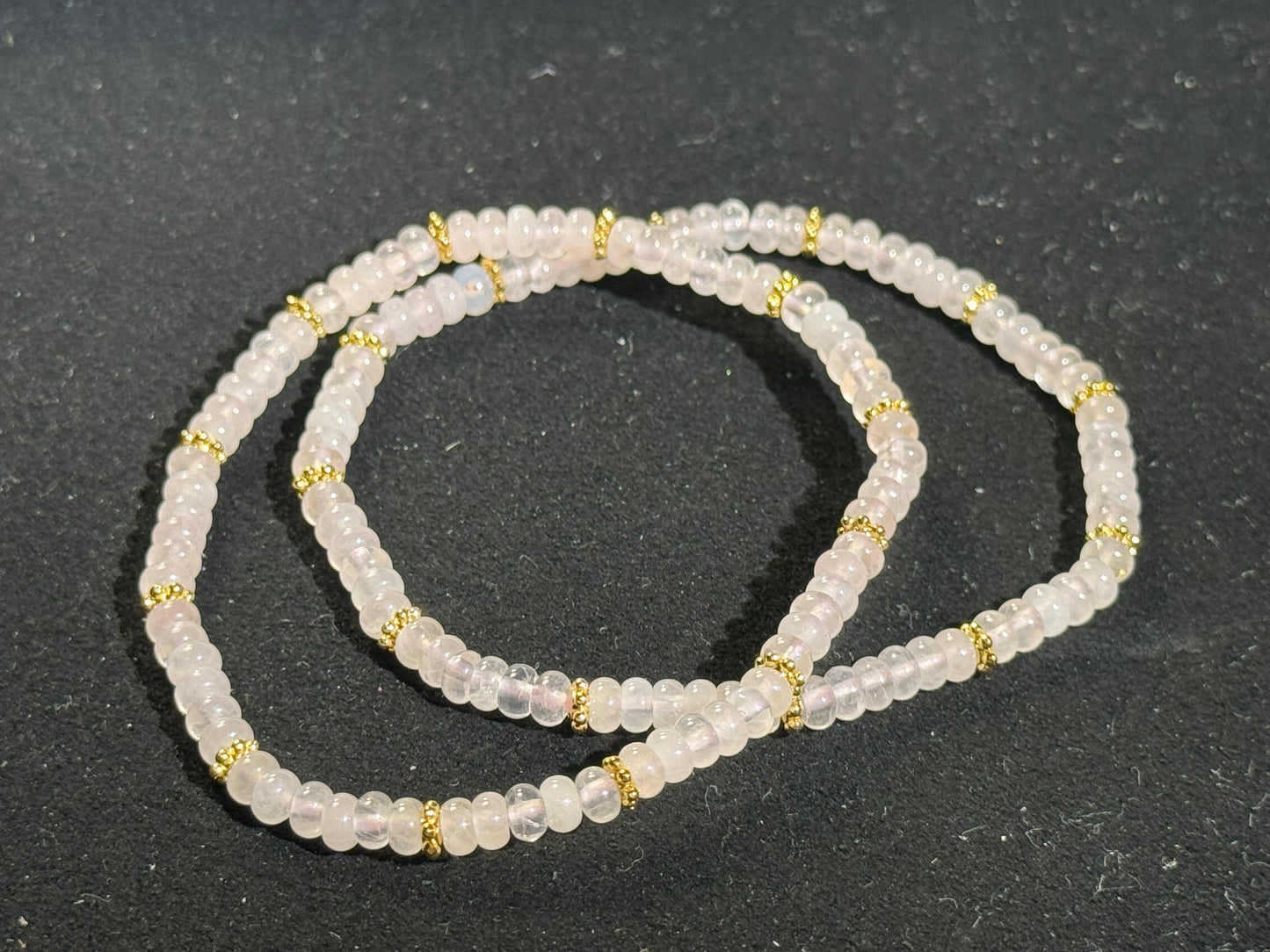 Natural Rose Quartz Disc Bracelet