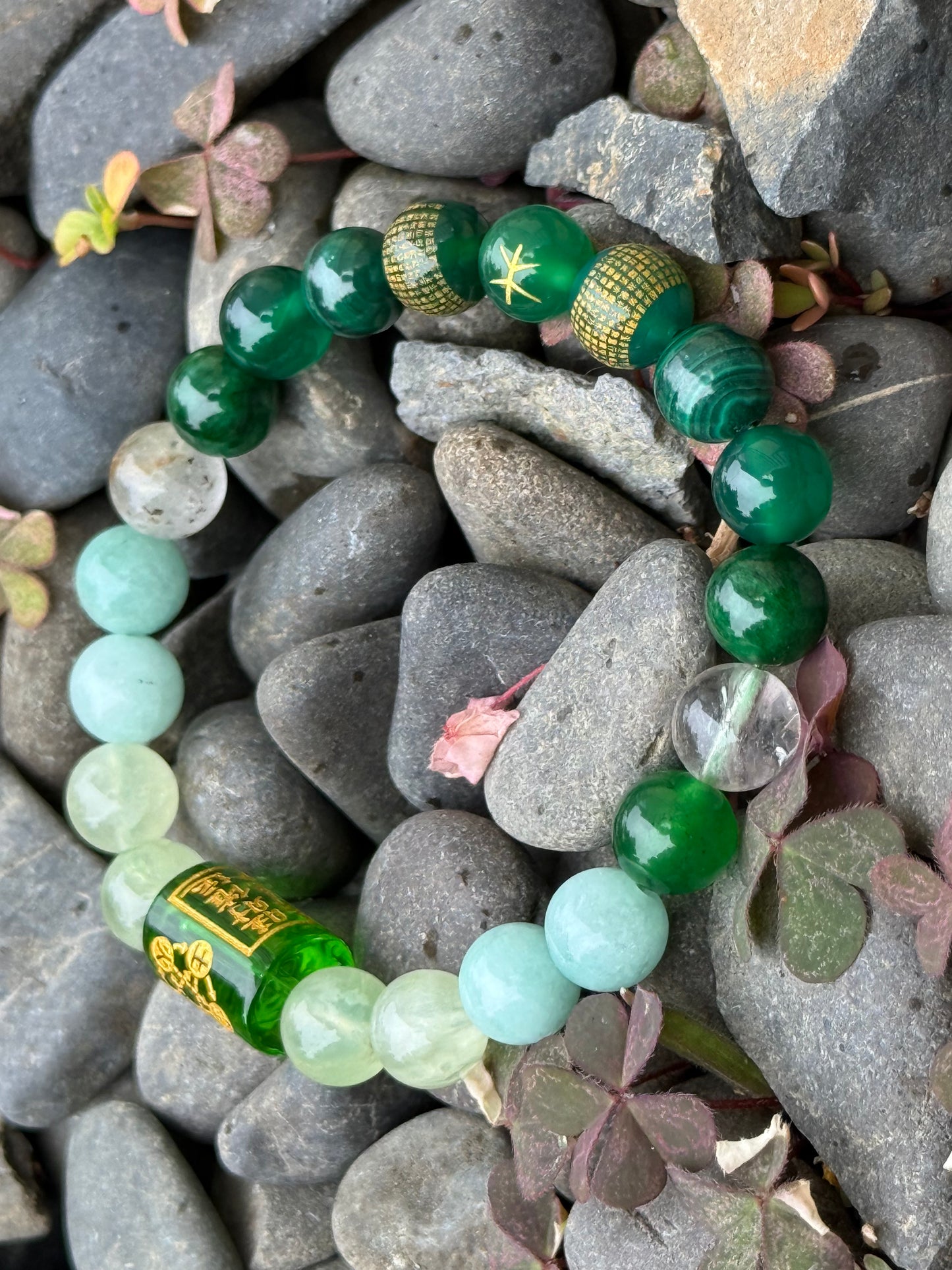 ✔Pulsera personalizada con elementos de madera de cinco elementos
