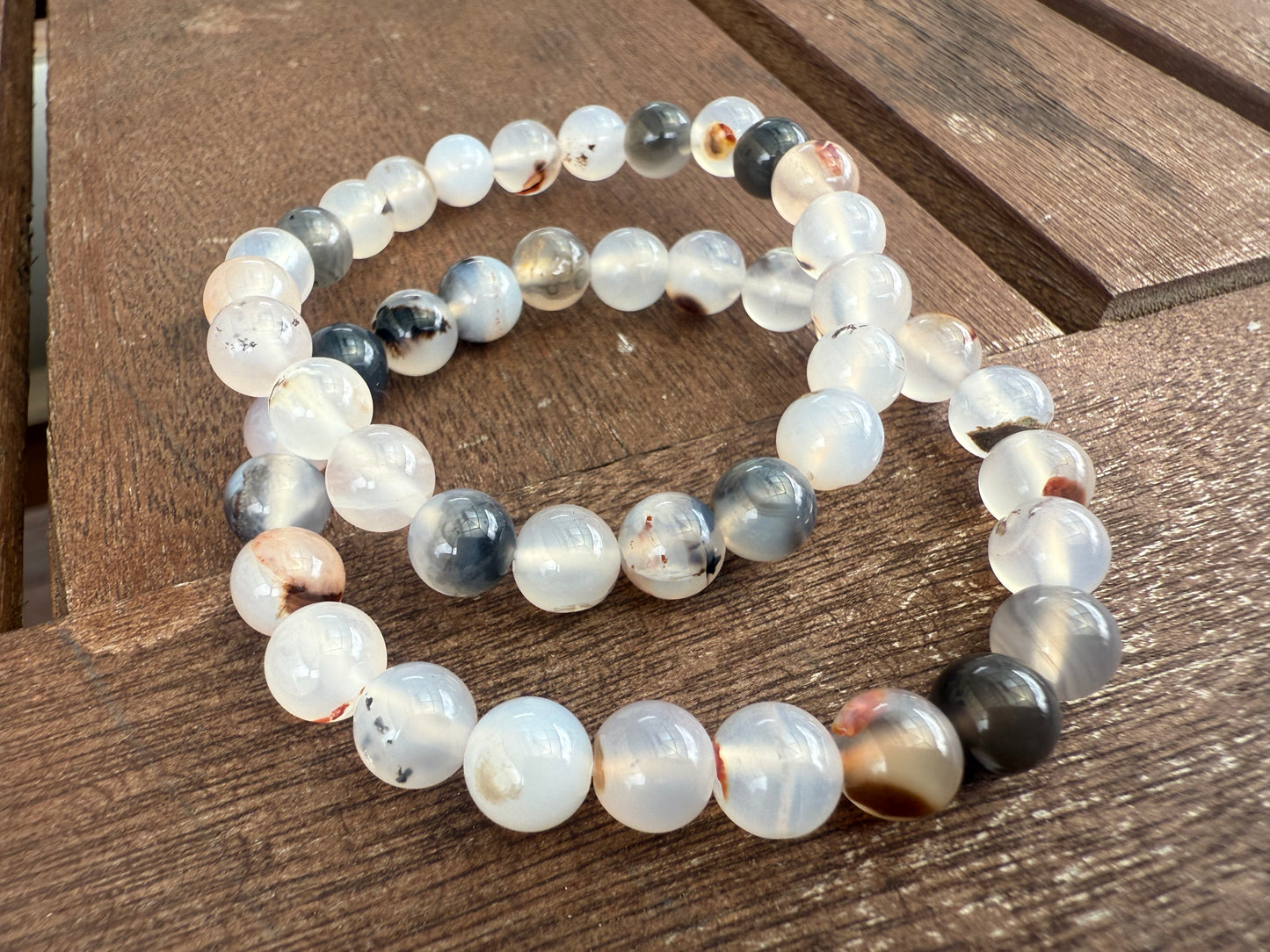 ✔Pulsera de cristal de ágata musgosa negra -9,9