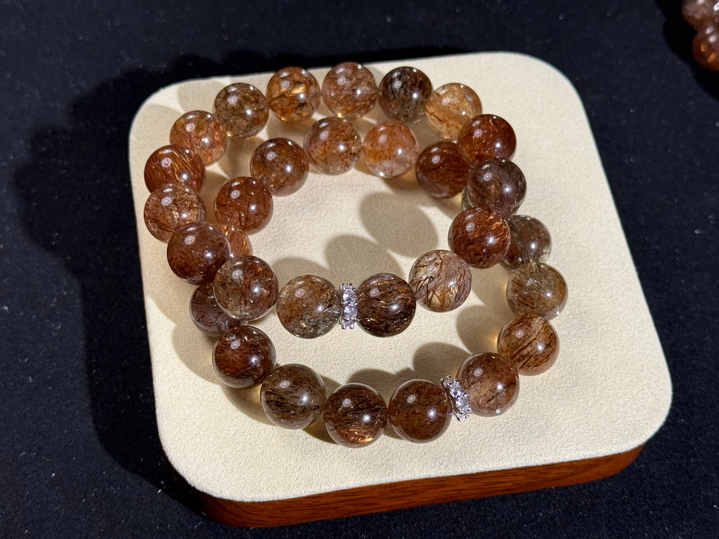 Black Golden Rutilated Quartz Crystals Bracelet