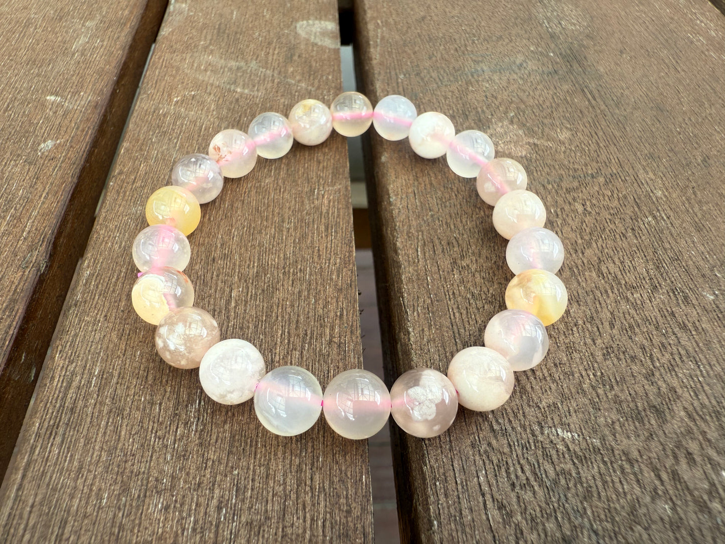 Cherry Blossom Agate Crystal Bracelet