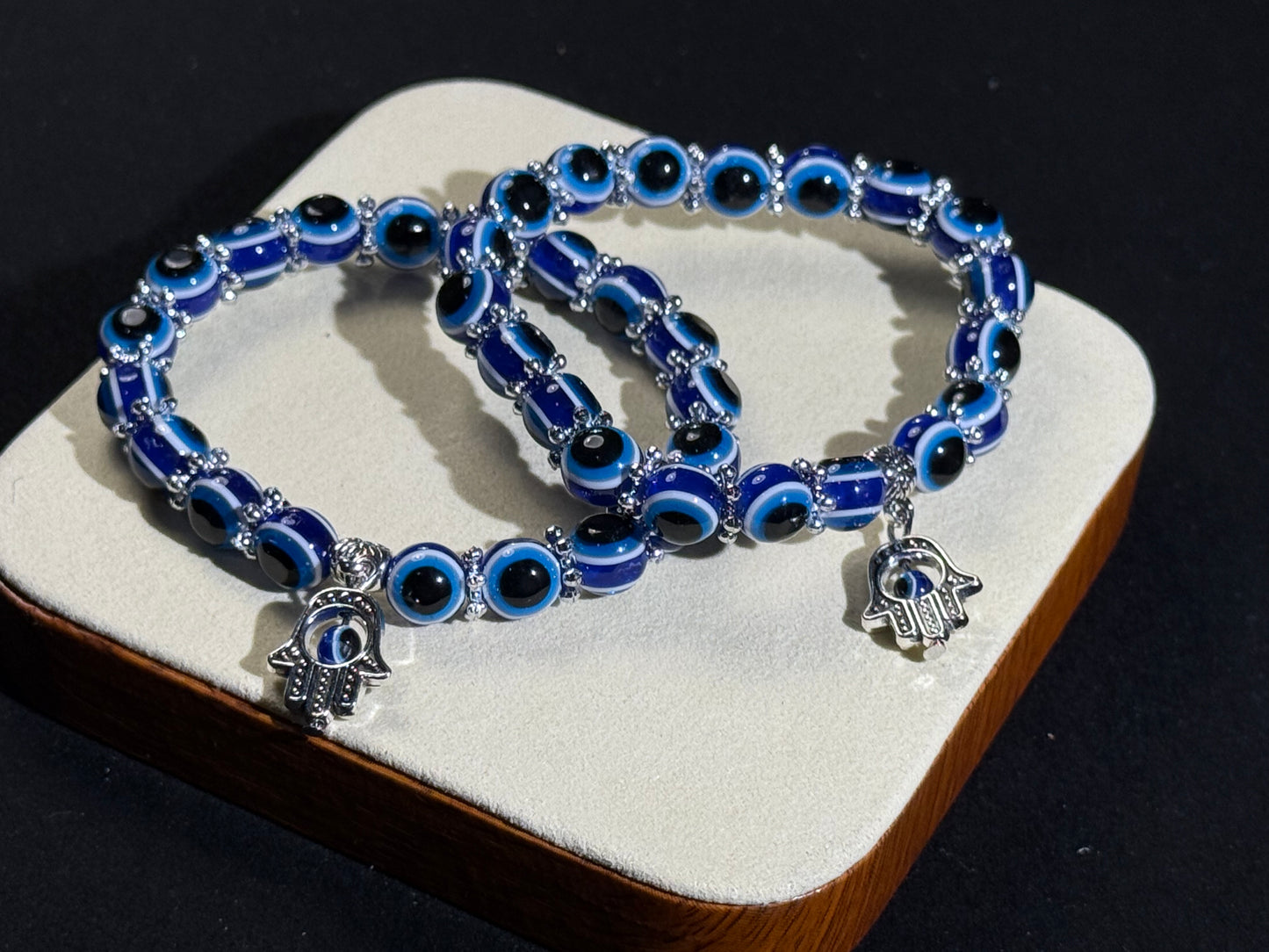 ✔Pulsera de cristal del chakra del ojo azul