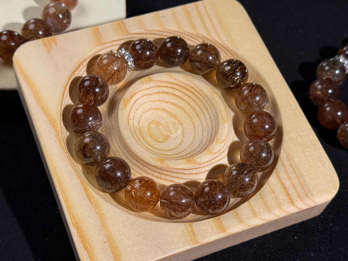 Black Golden Rutilated Quartz Crystals Bracelet
