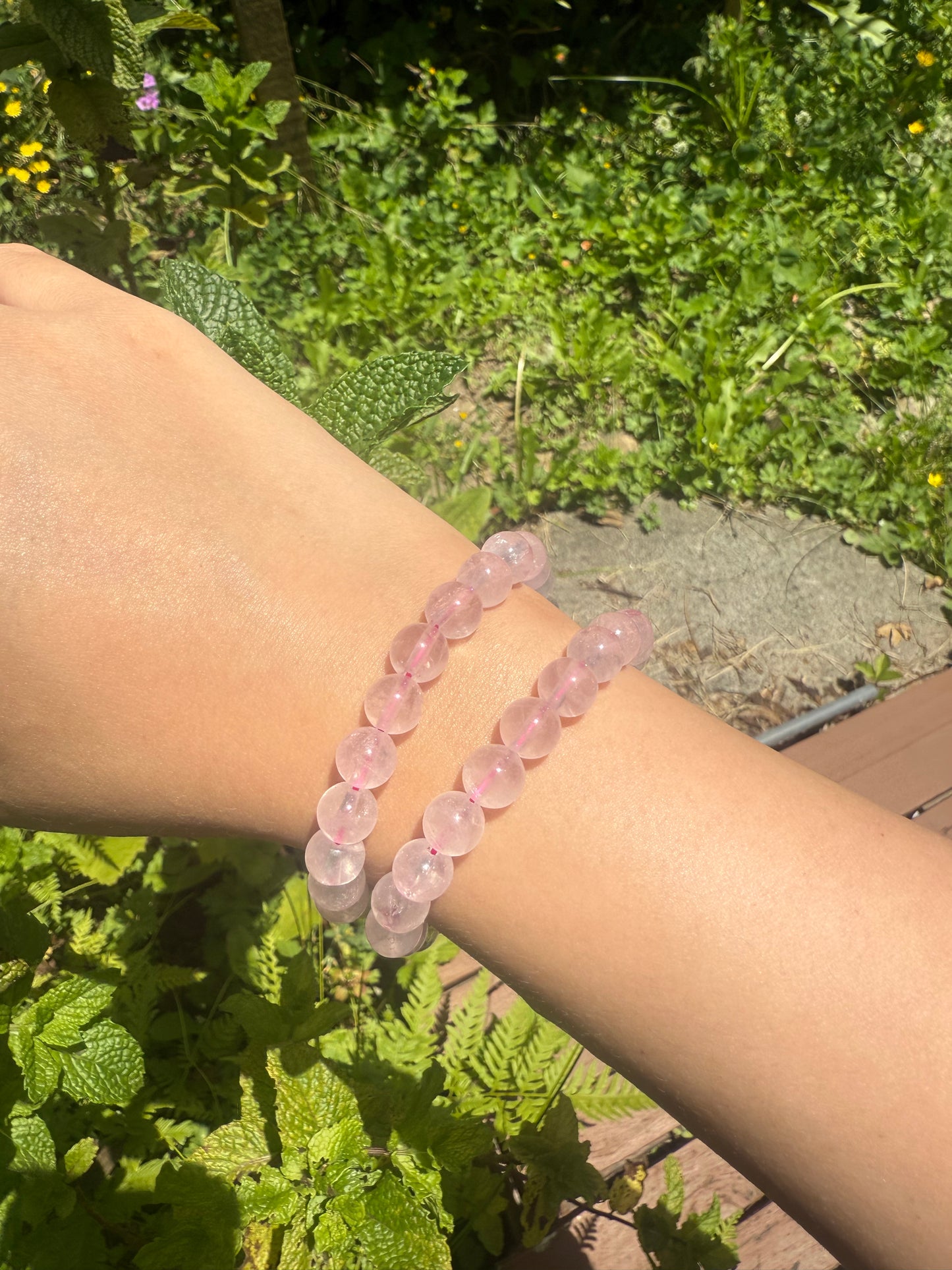 ✔Pulsera de cristal de cuarzo rosa -9,9