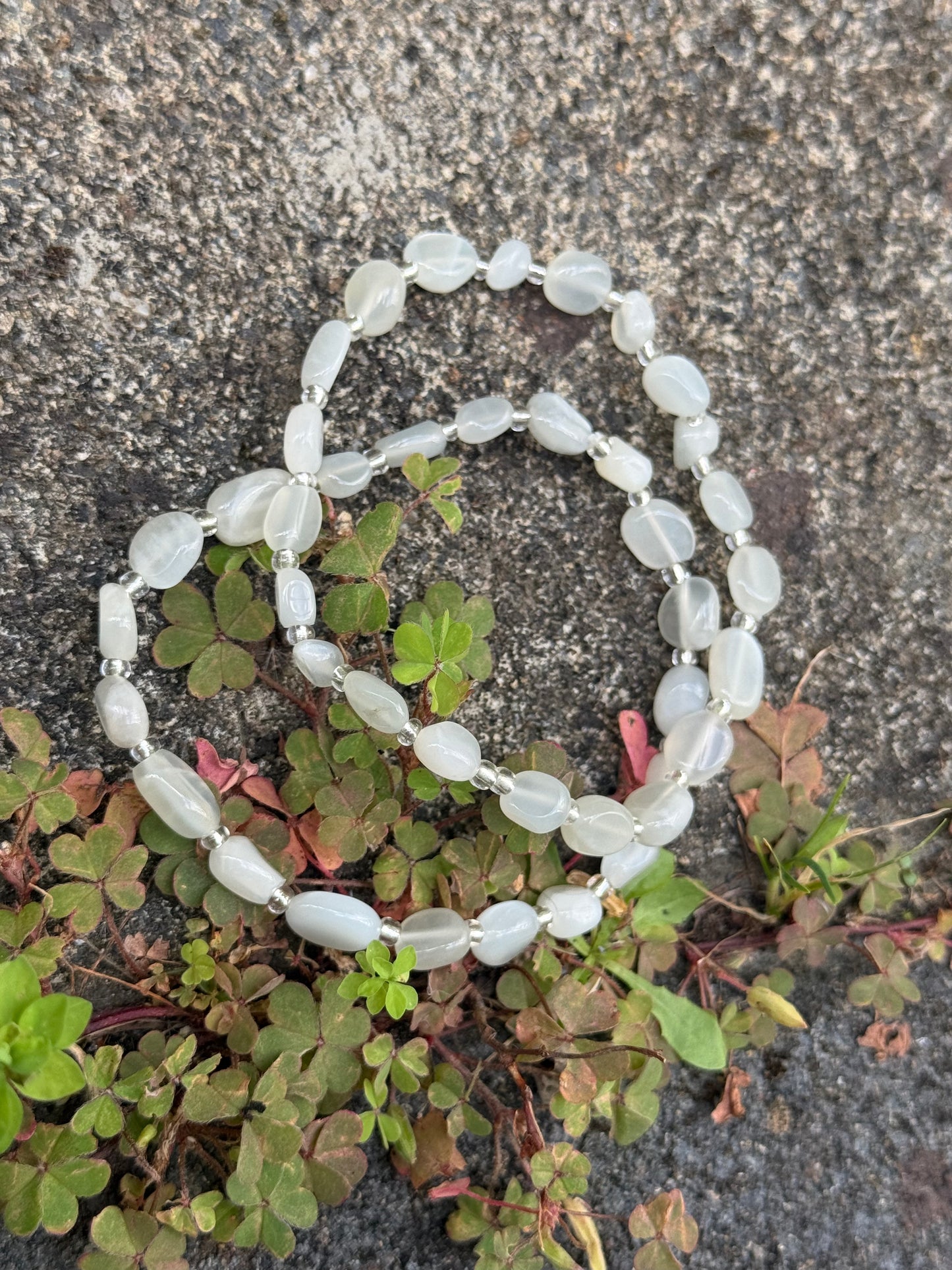 White Moonstone Freeform Bracelet