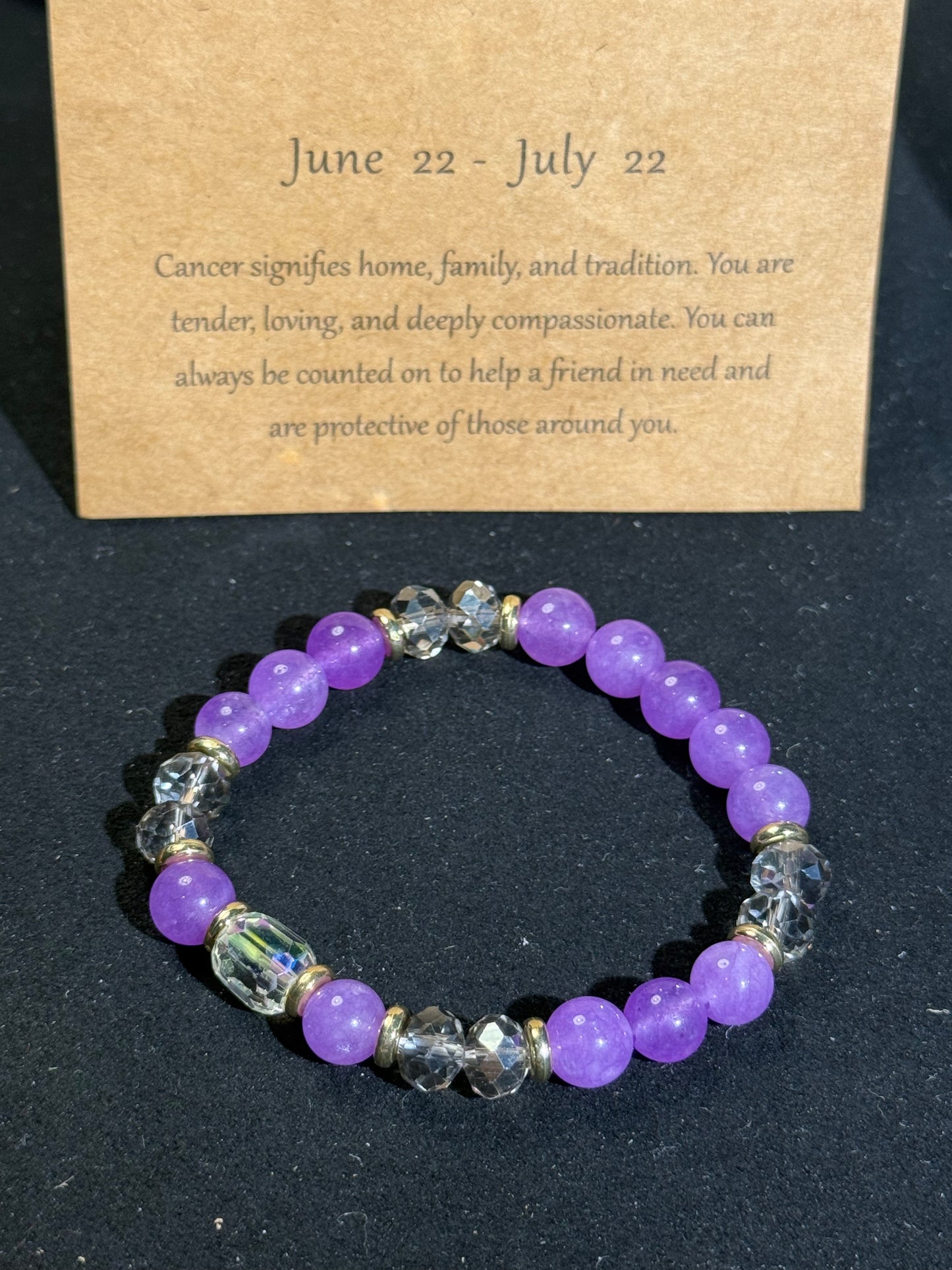 ✔Constellation- Cancer Crystal Bracelet
