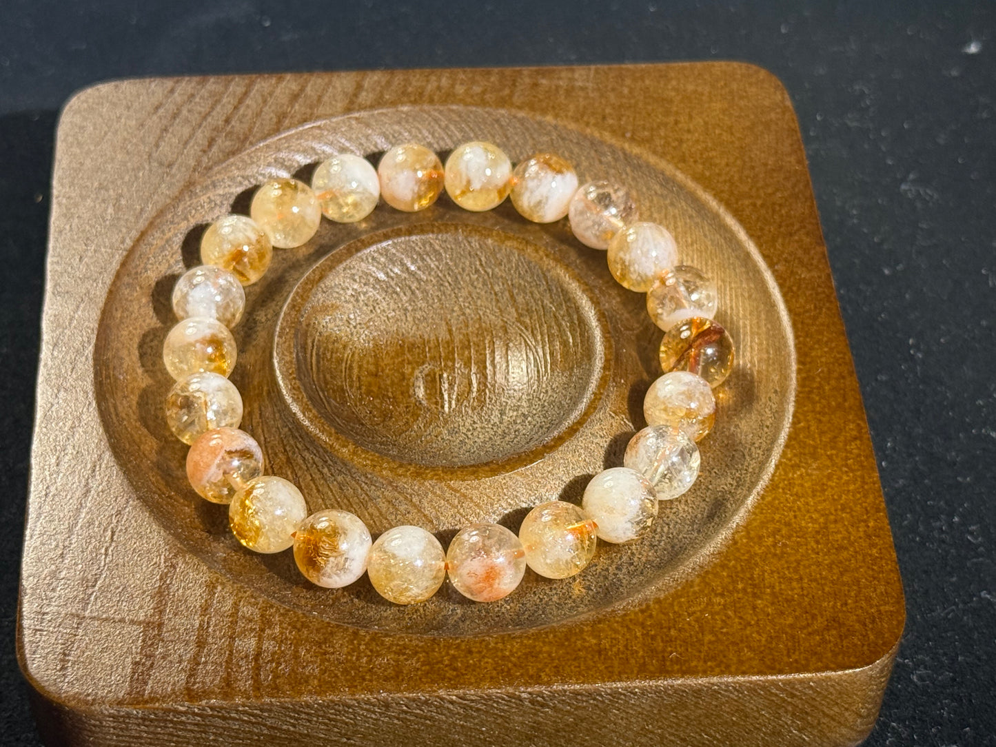 Pulsera de riqueza de cuarzo rutilado dorado natural