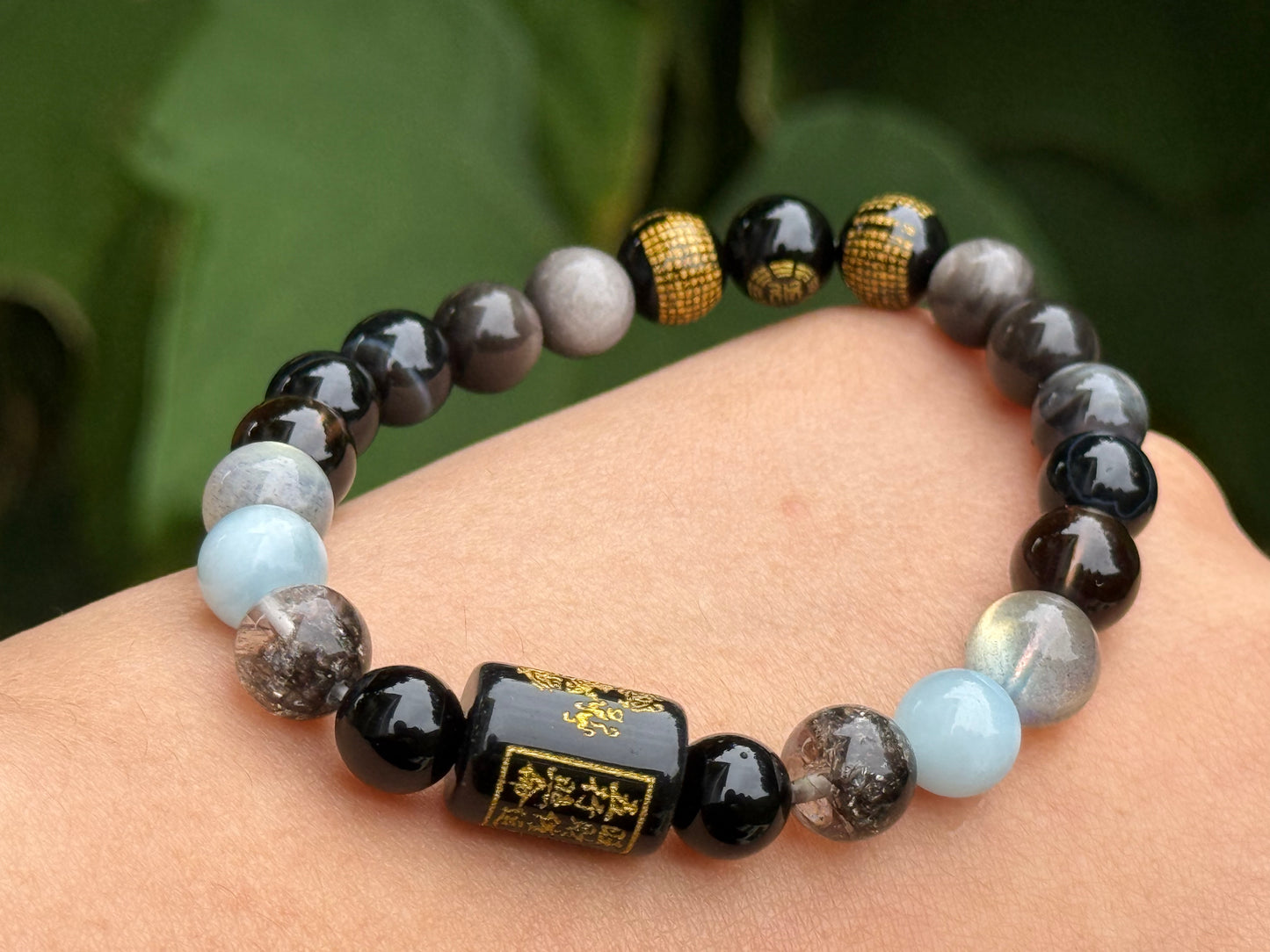 ✔Pulsera de cristal personalizada con el elemento agua de los cinco elementos