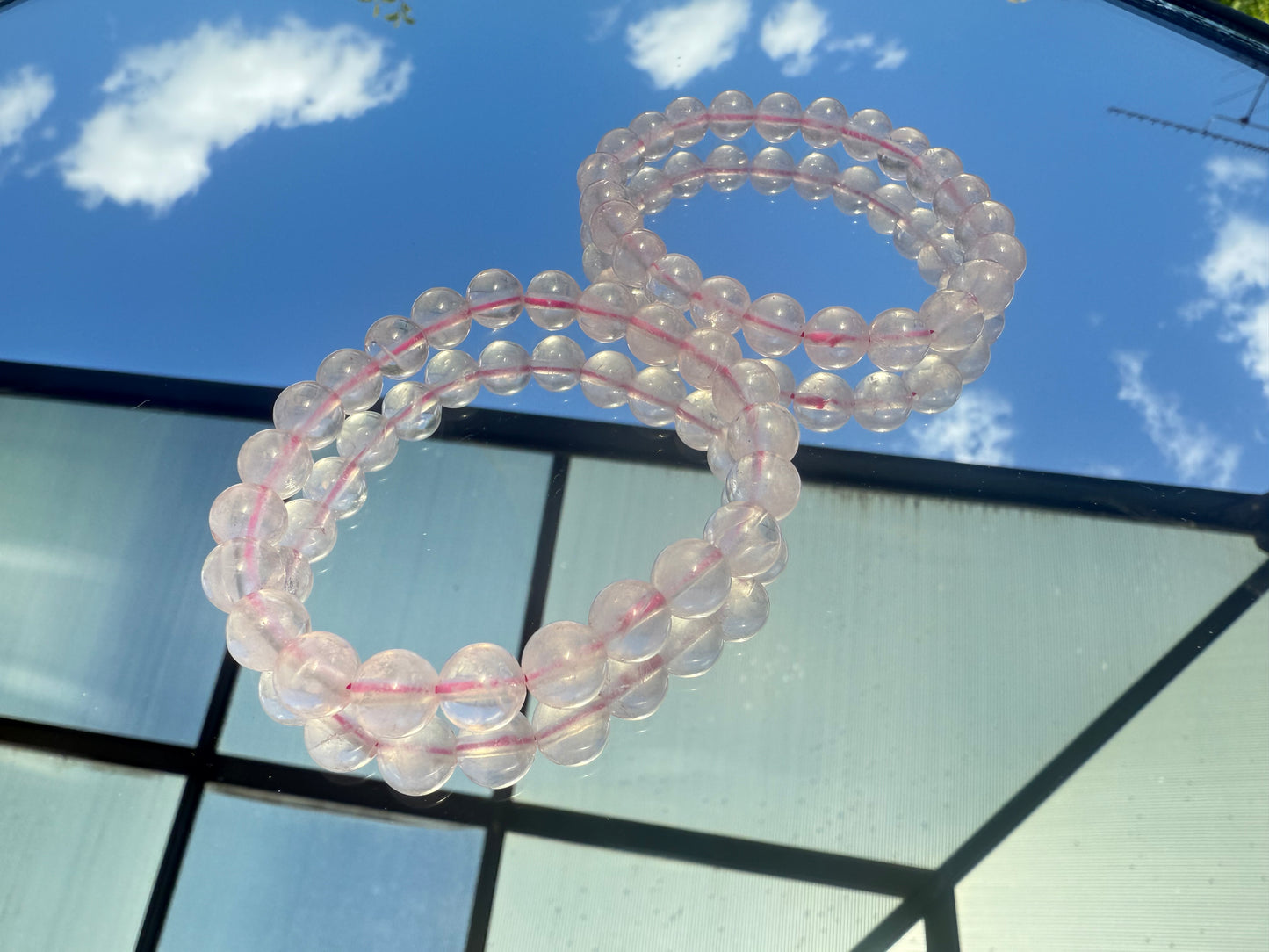 ✔Pulsera de cristal de cuarzo rosa -9,9