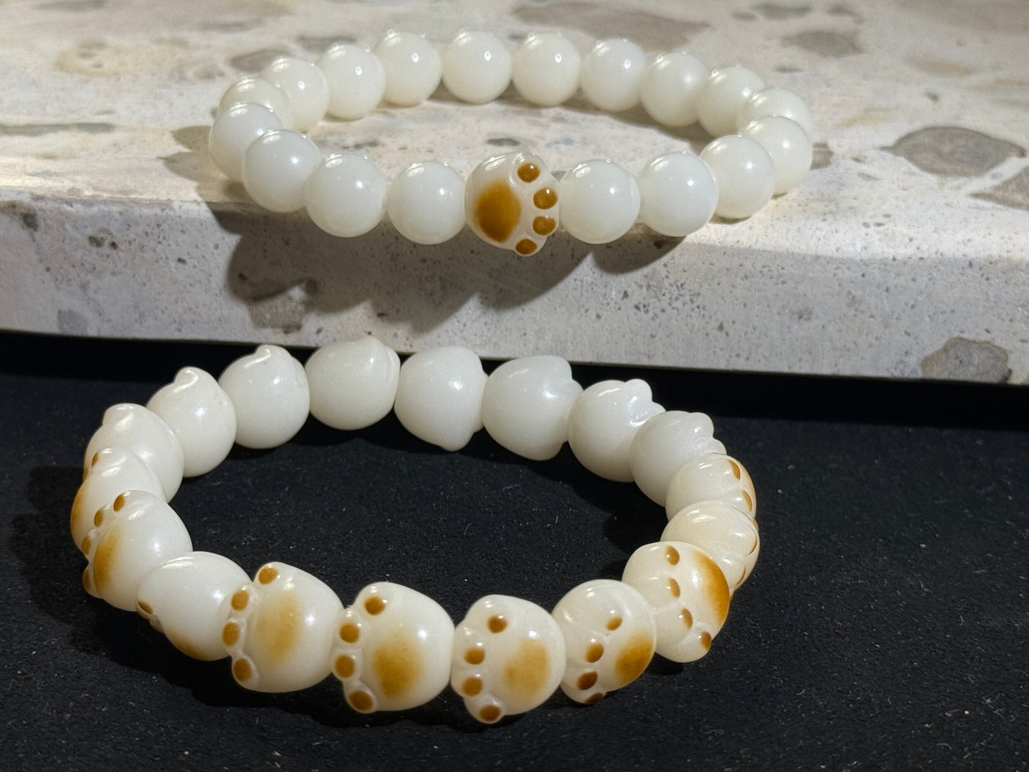 White Jade Bodhi kitten's claw shape Bracelet-9.9